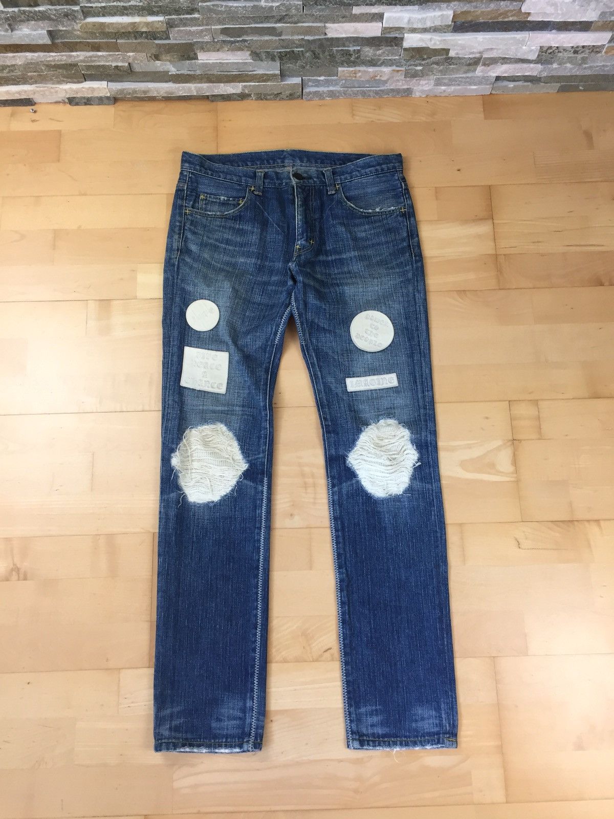 Number (N)ine Number (N)ine AW04 Patch Denim Size US 30 / EU 46 - 1 Thumbnail
