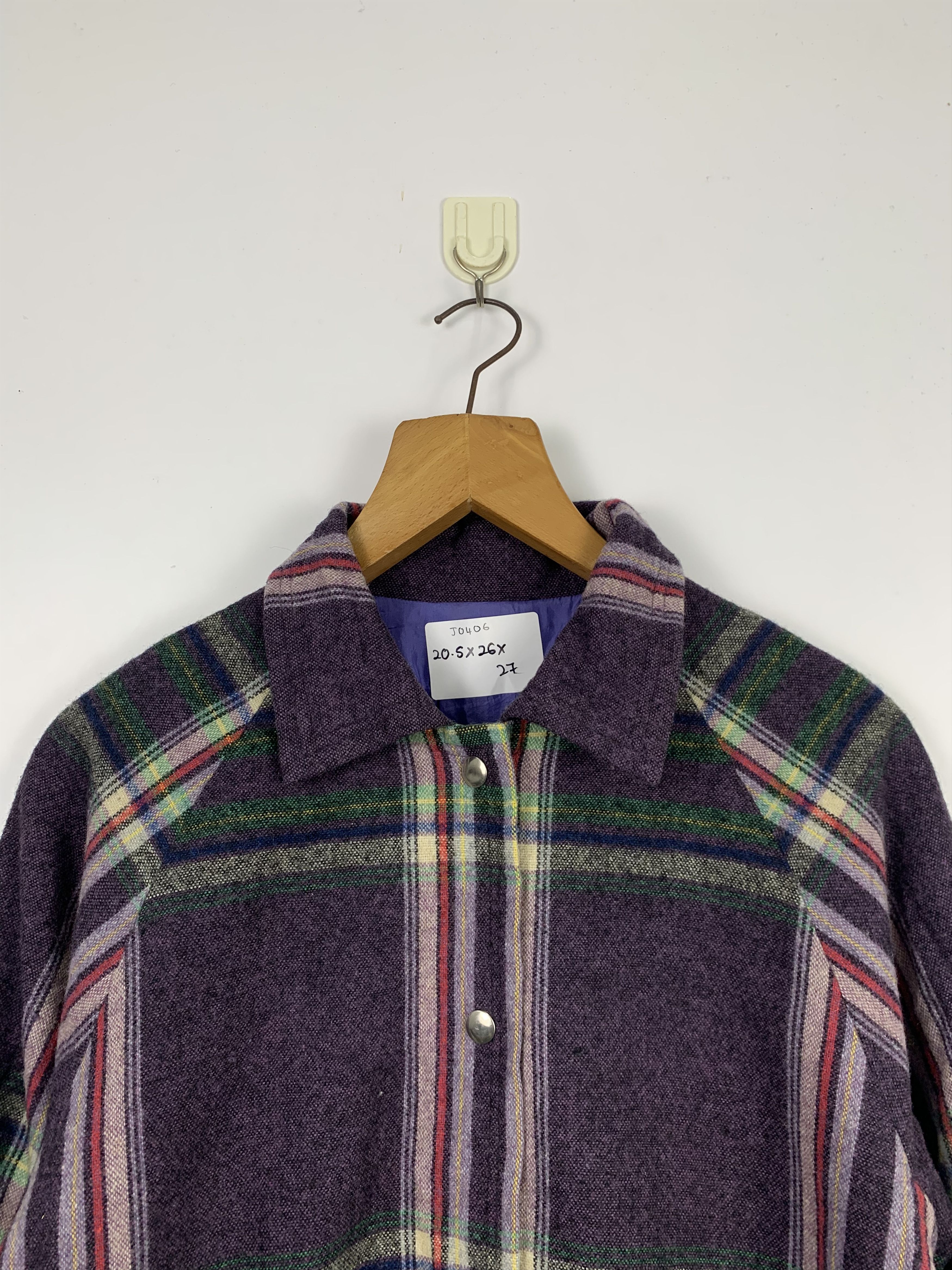 Japanese Brand Vintage 80s Lumberjack Wool Checkered Plaid Jackets J0406 Size US S / EU 44-46 / 1 - 2 Thumbnail