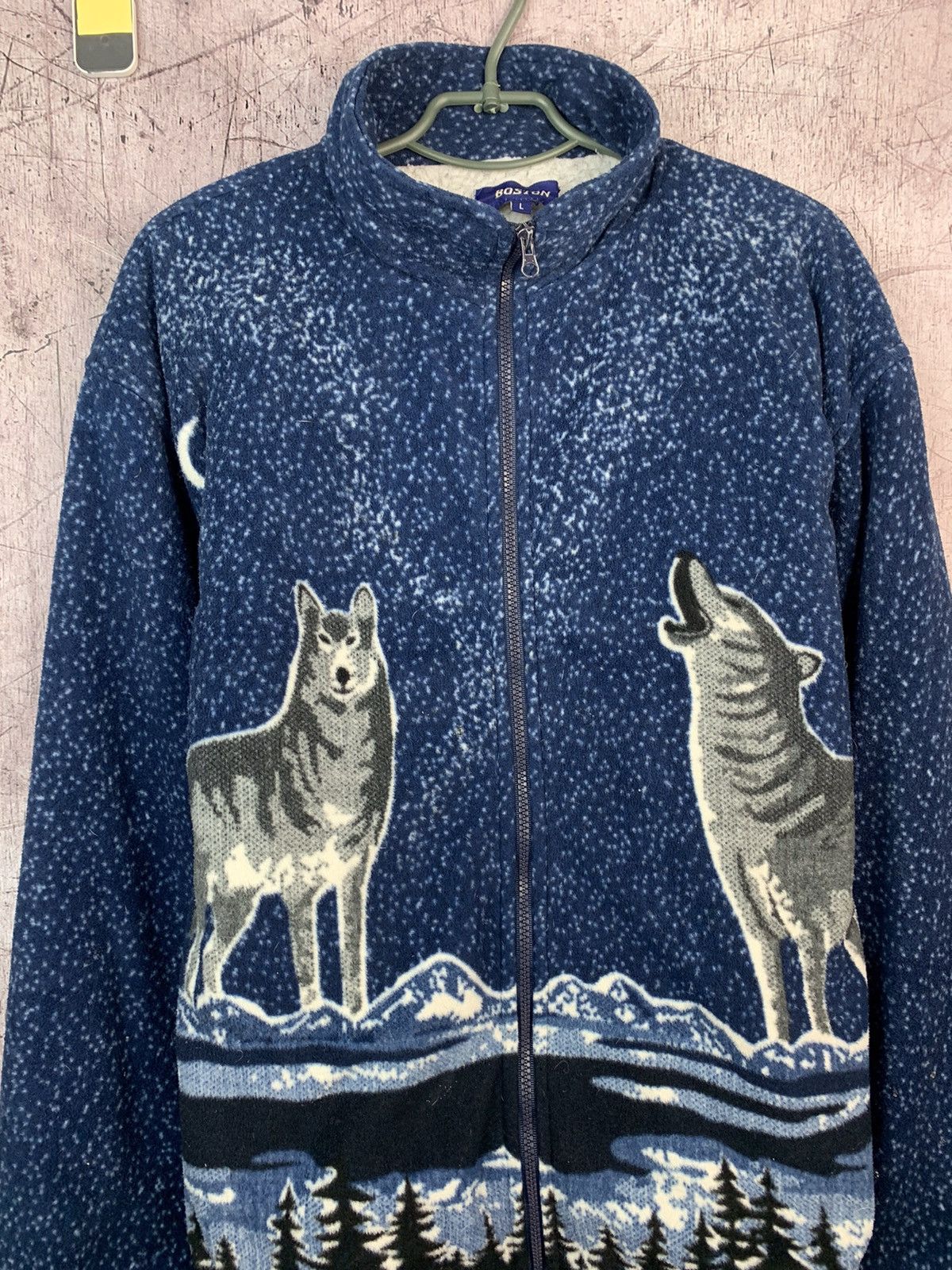 Vintage Vintage Printed Fleece Wolf Fleece Jacket Size US L / EU 52-54 / 3 - 2 Thumbnail