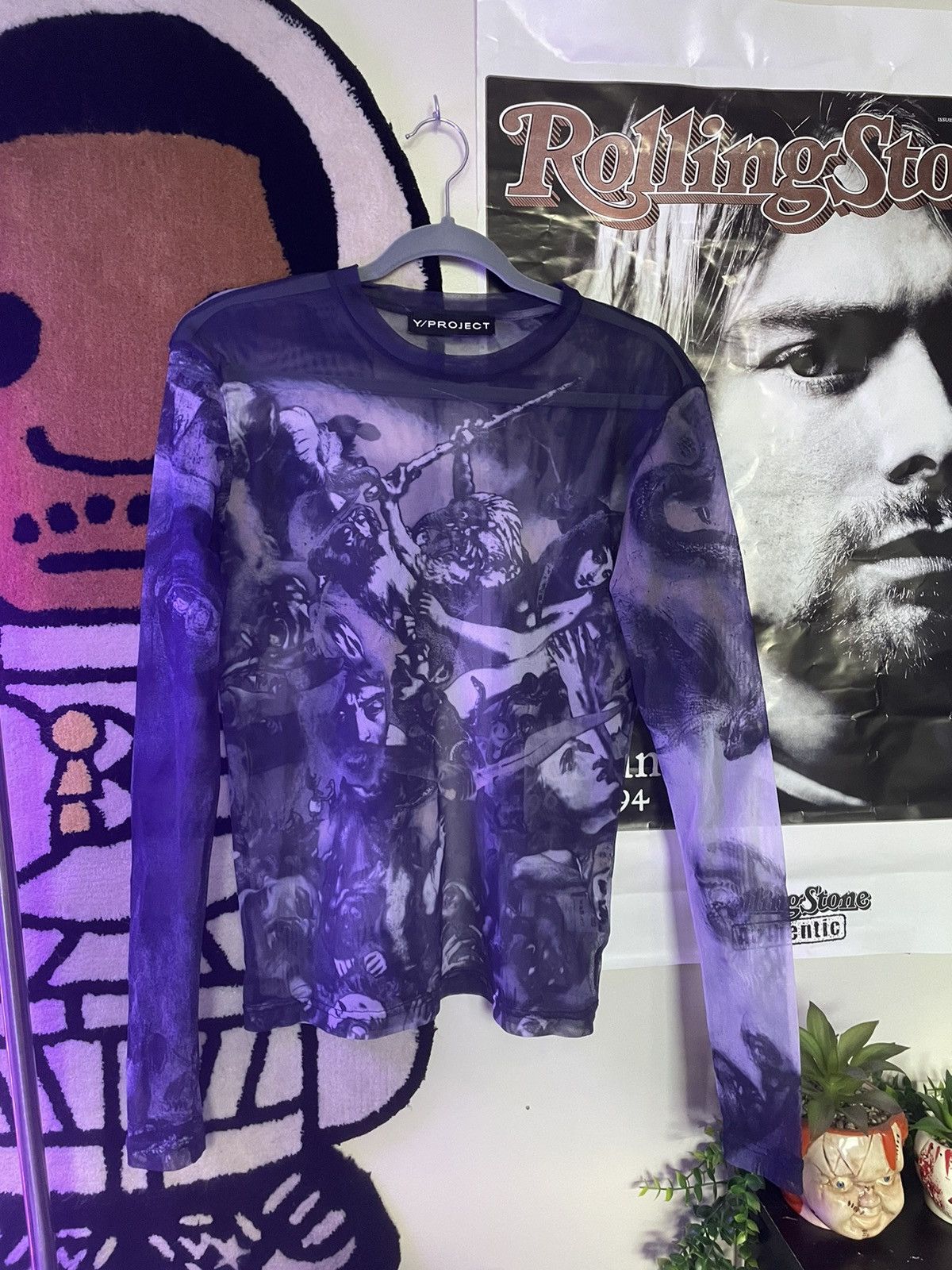 Y/Project Y/Project x JPG Long Sleeve Body Morph Mesh Top