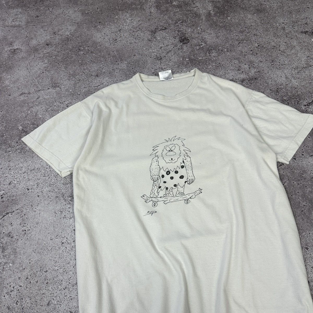 Vintage Vintage 90s BSP Flintstone Neanderthal on skate tee y2k sk8 Size US M / EU 48-50 / 2 - 5 Thumbnail