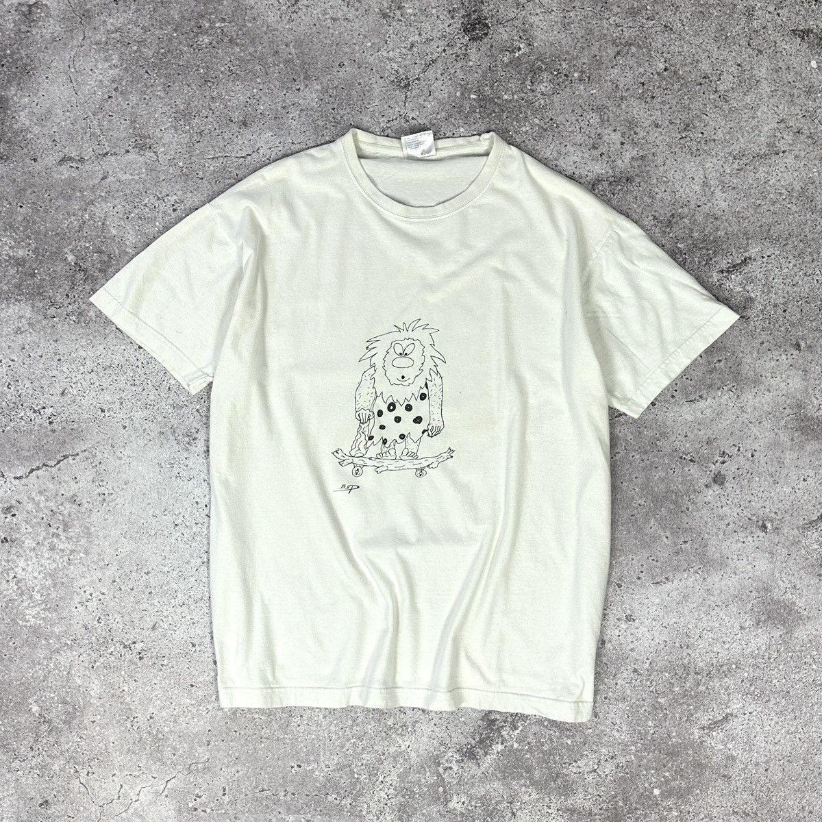 Vintage Vintage 90s BSP Flintstone Neanderthal on skate tee y2k sk8 Size US M / EU 48-50 / 2 - 1 Thumbnail