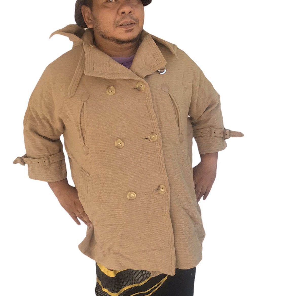 Issey Miyake VTG WOOL HOODIE JACKET RARE DESIGN Size US XXL / EU 58 / 5 - 5 Thumbnail