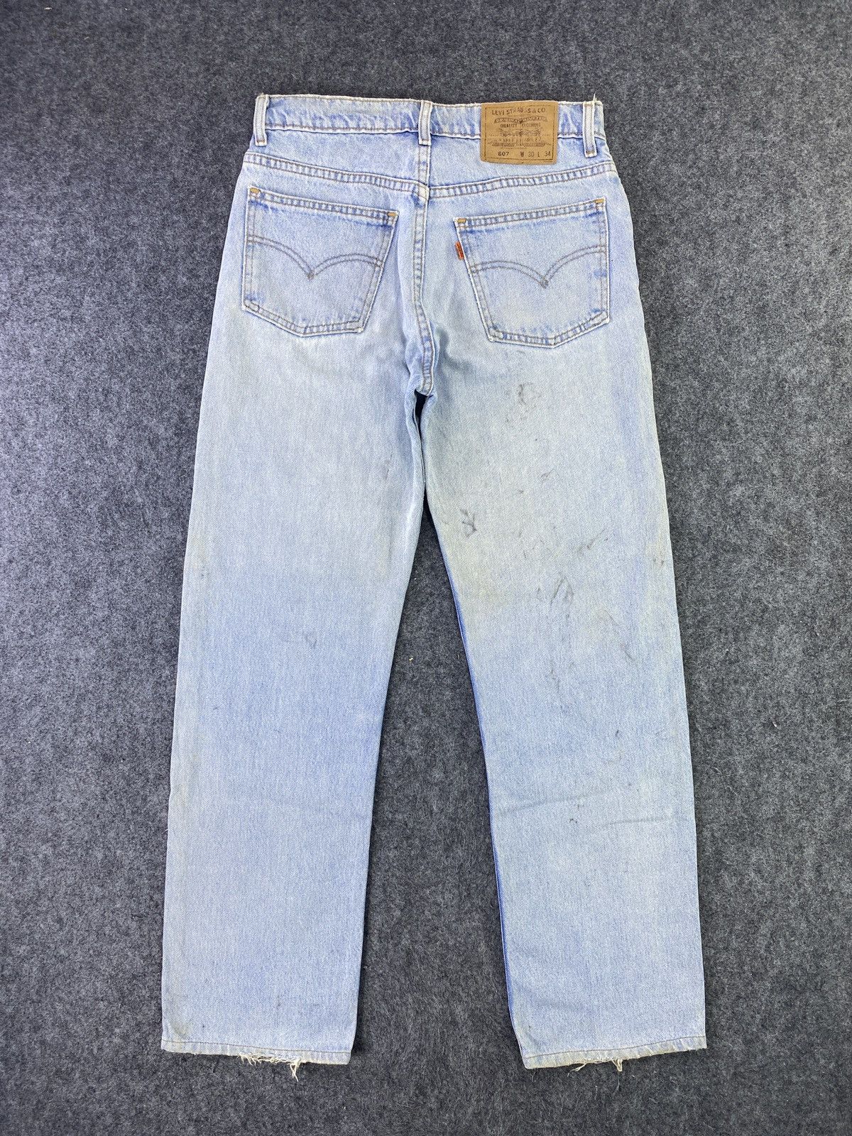 Levi's 90s Vintage Levis 607 Distress Blue Wash Jeans- J785 Size US 30 / EU 46 - 2 Thumbnail