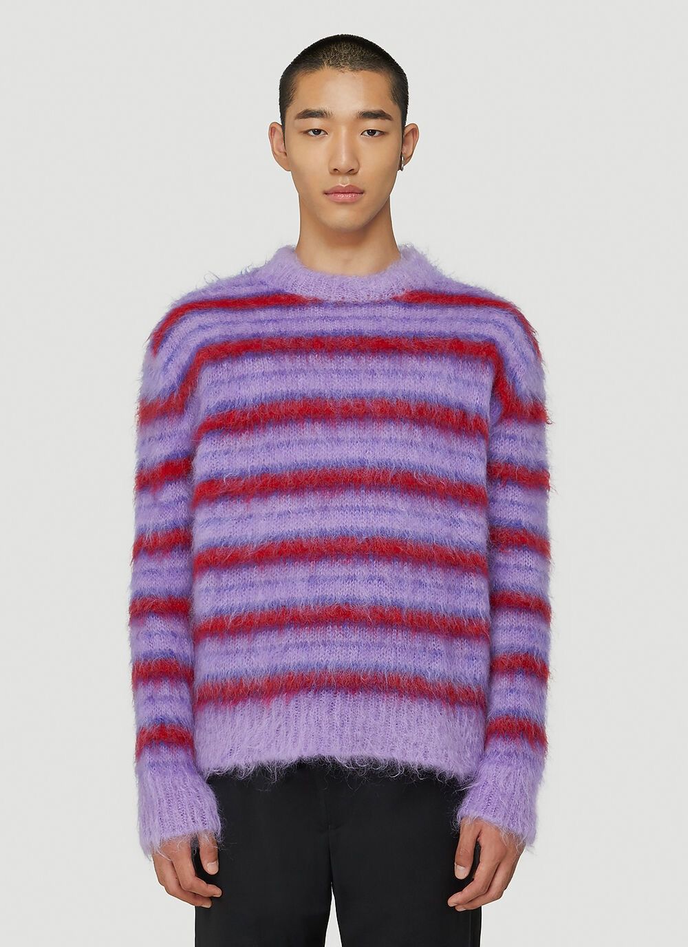 Marni SS21 Striped Mohair Sweater Purple | Grailed