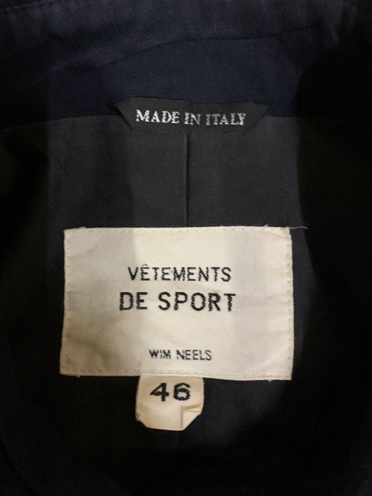 VETEMENTS DE SPORT WIM NEELS LONG JACKET MADE IN ITALY