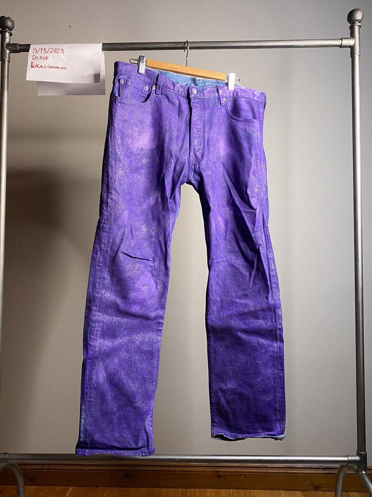 Custom Levis Jeans Purple & Glitter