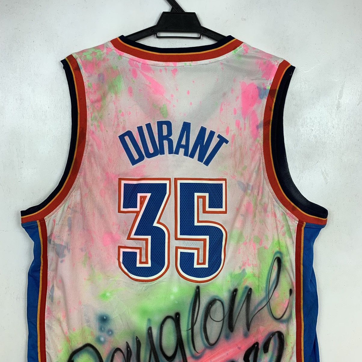 Adidas × NBA Kevin Durant Thunder Jersey Custom Paint Dayglow 2012 Size US XL / EU 56 / 4 - 11 Thumbnail