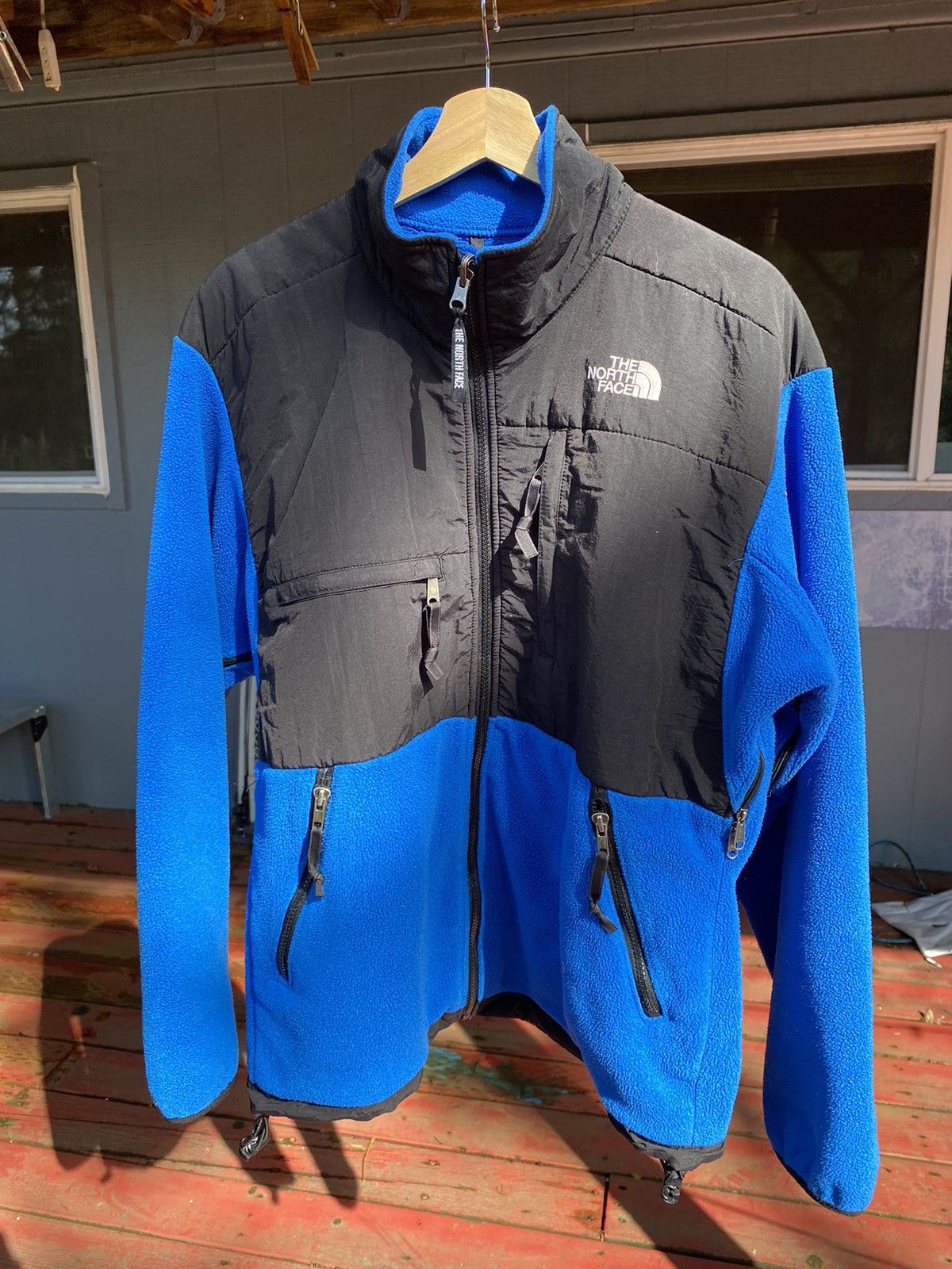 Black and Sky blue north face polartec Denali