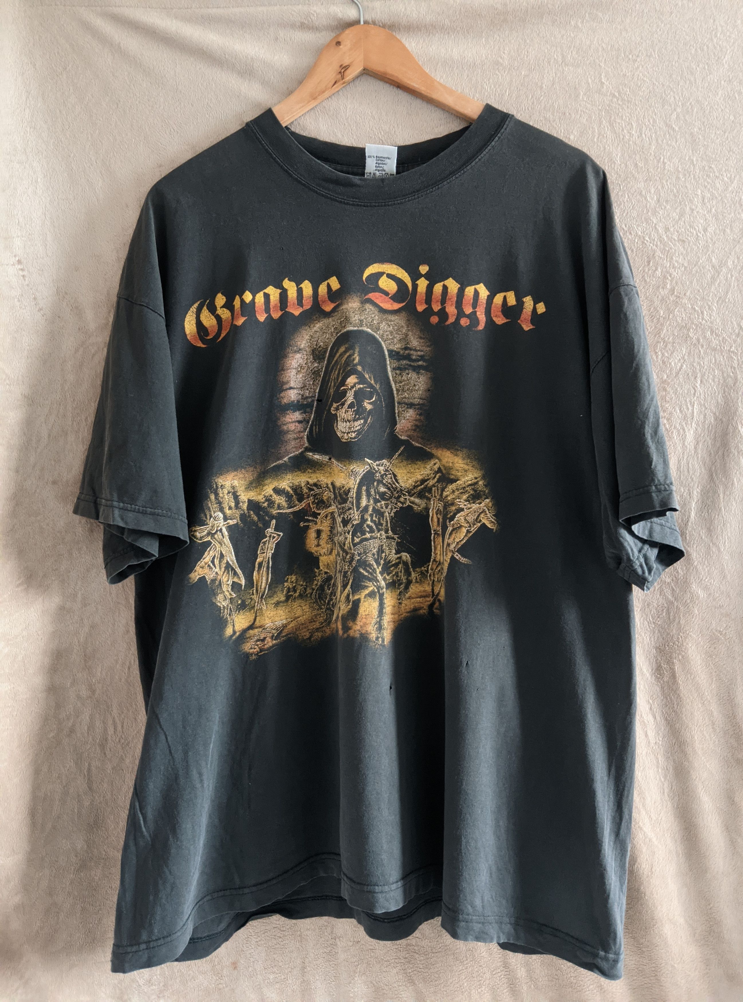 Band Tees × Vintage vintage 1998 grave digger knigths of the cross t shirt Size US XL / EU 56 / 4 - 1 Thumbnail