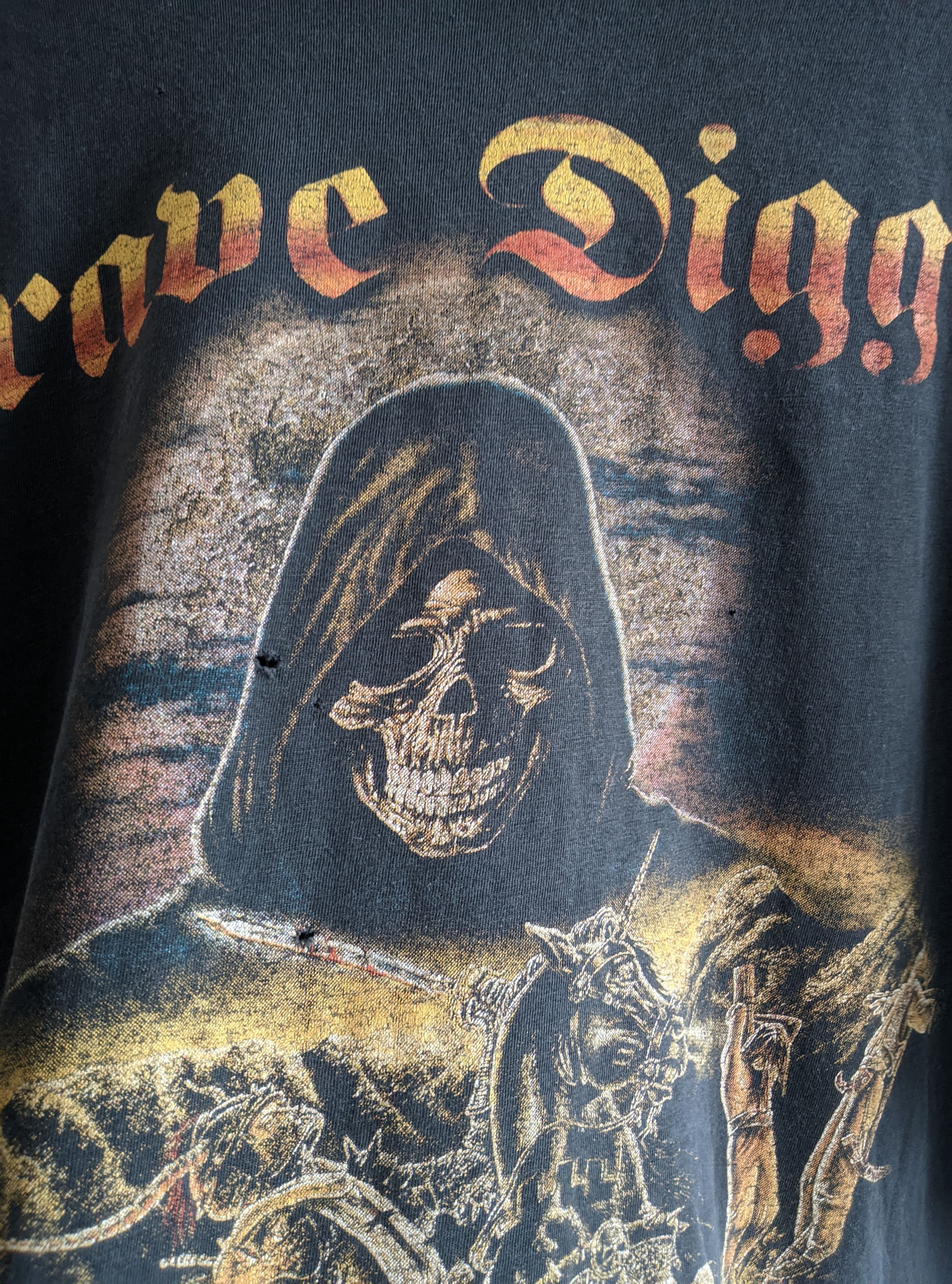 Band Tees × Vintage vintage 1998 grave digger knigths of the cross t shirt Size US XL / EU 56 / 4 - 4 Thumbnail
