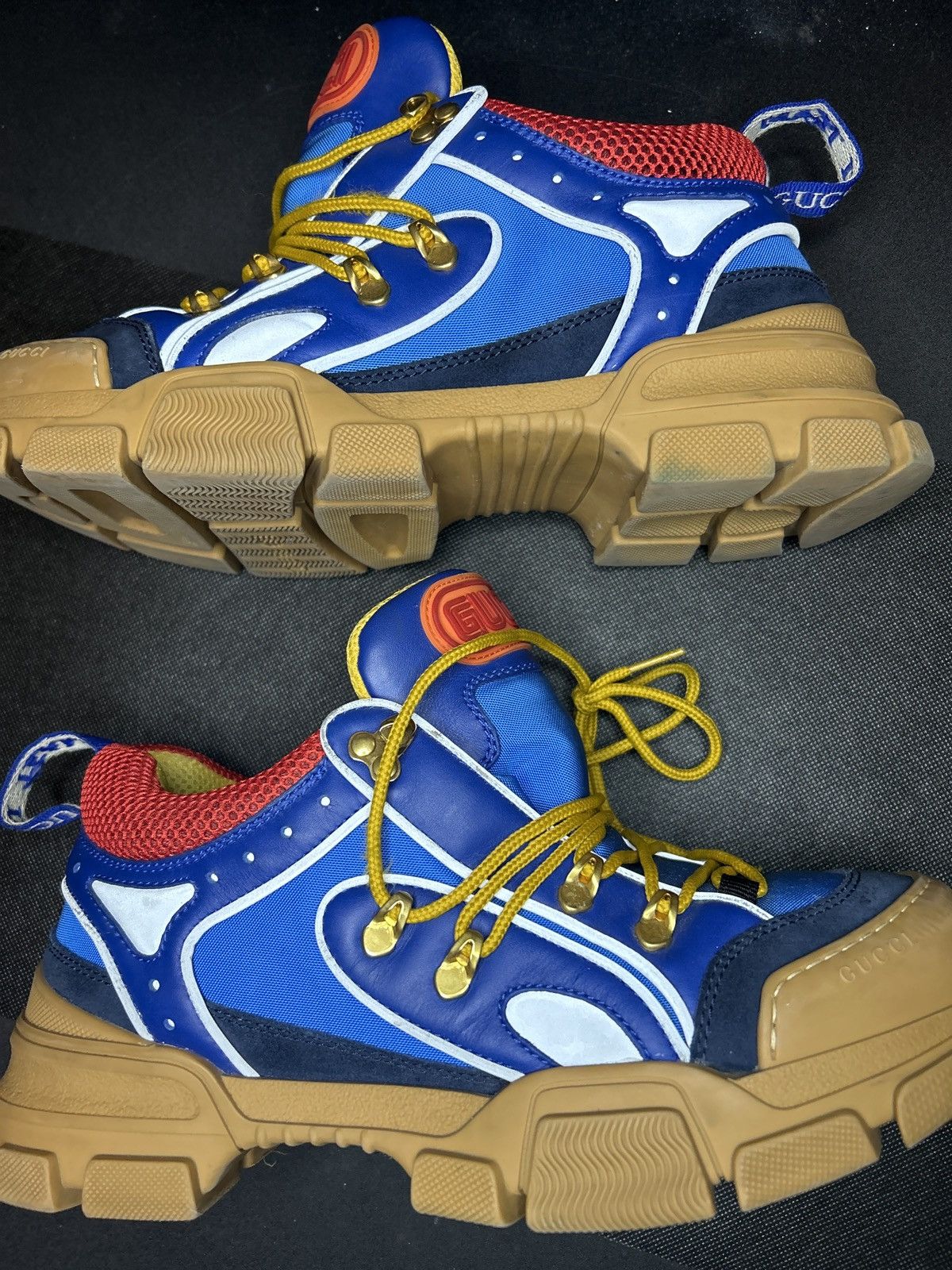 gucci flashtrek sega blue suede