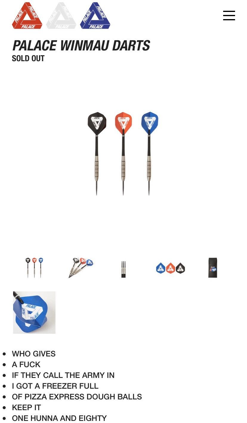 Palace Palace Winmau Darts Size ONE SIZE - 1 Thumbnail