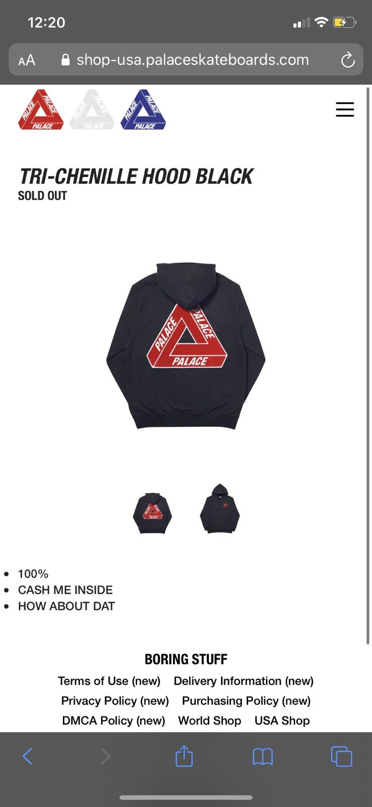 Palace Chenille Tri-Chenille Hoodie | Grailed