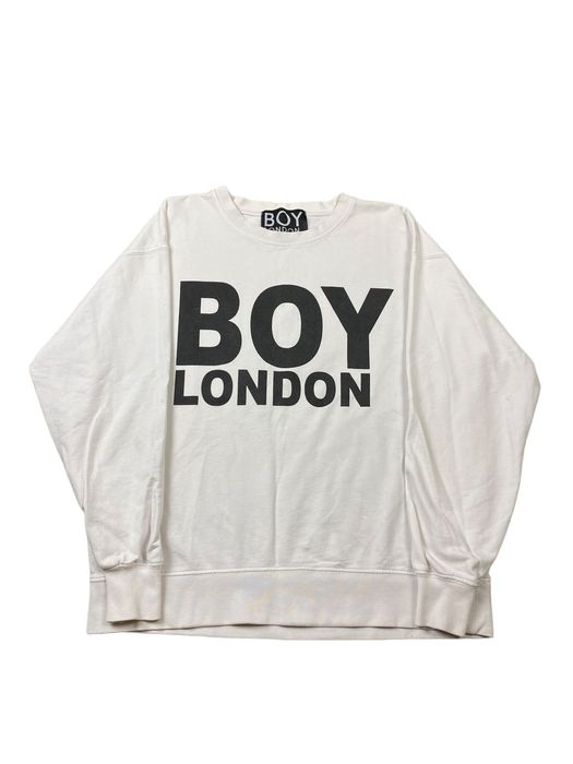 Boy London Boy London Big Logo Spell Out White Crewneck Sweatshirt