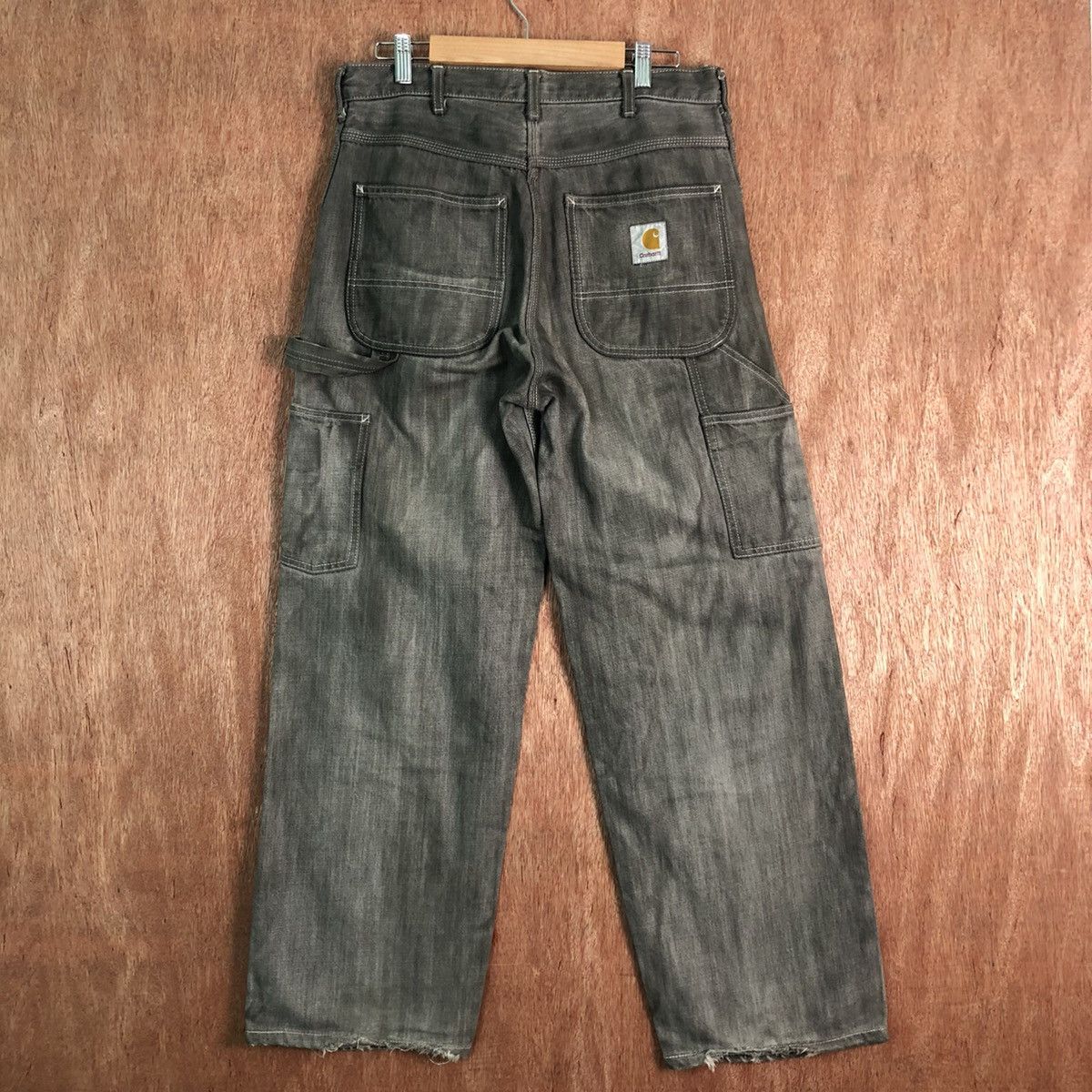 Carhartt DL Carhartt painter Vintage Black Faded Denim Pants #c151 Size US 30 / EU 46 - 6 Thumbnail