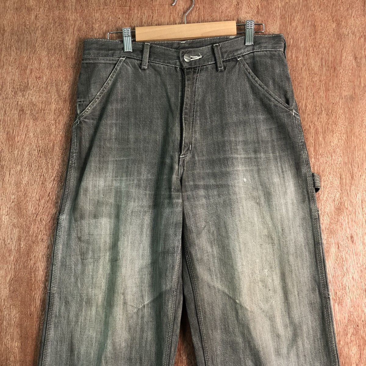 Carhartt DL Carhartt painter Vintage Black Faded Denim Pants #c151 Size US 30 / EU 46 - 2 Thumbnail