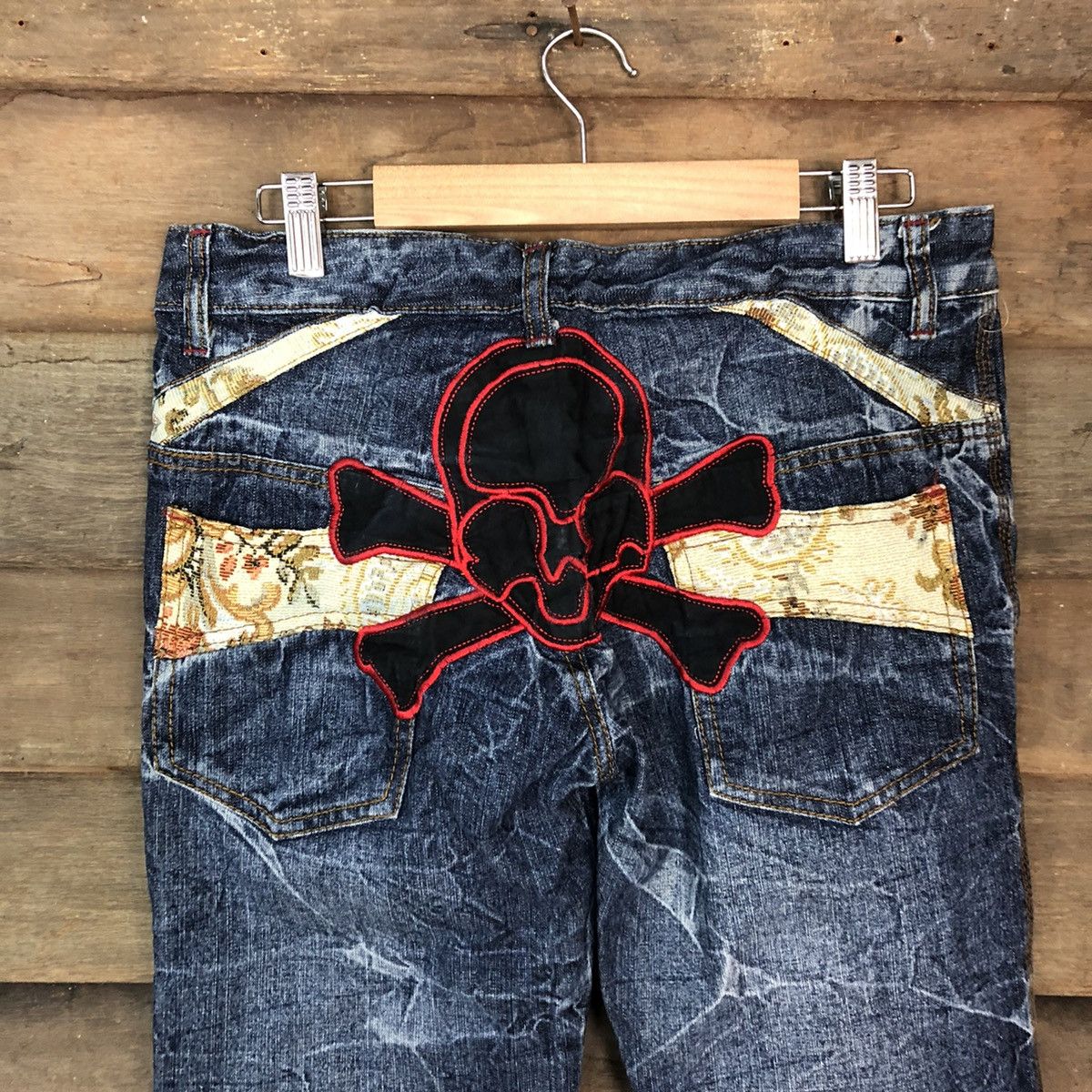 Japanese Brand DL Big skull seditionaries faded Denim Black Jeans #2663 Size 31" - 6 Thumbnail
