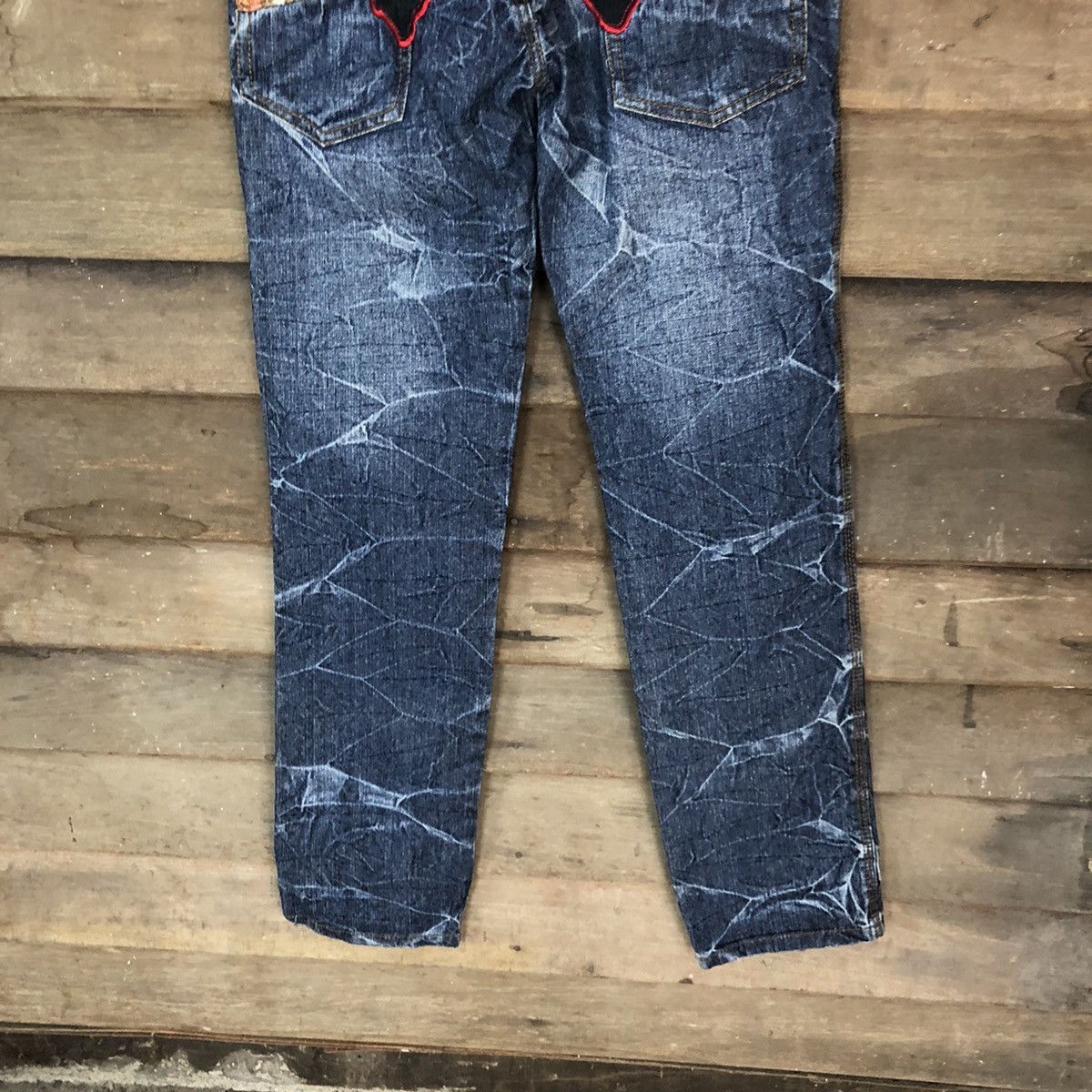 Japanese Brand DL Big skull seditionaries faded Denim Black Jeans #2663 Size 31" - 3 Thumbnail