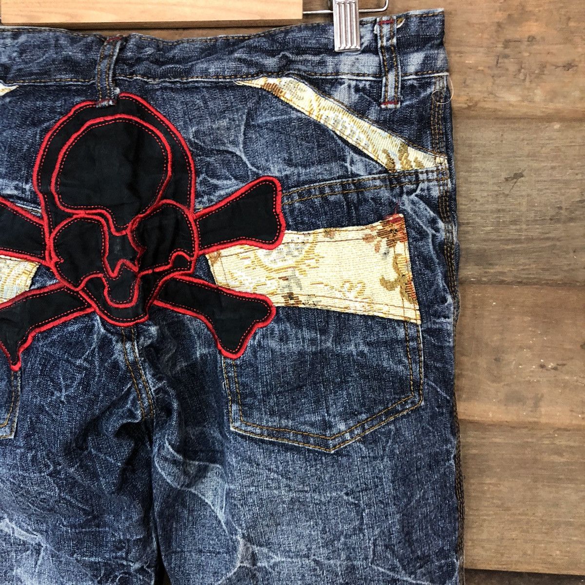 Japanese Brand DL Big skull seditionaries faded Denim Black Jeans #2663 Size 31" - 5 Thumbnail
