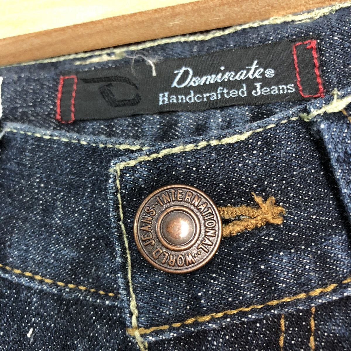 Japanese Brand Double Waist Dominate Handcrafted Dark Blue Jeans #c614DL Size US 29 - 6 Thumbnail