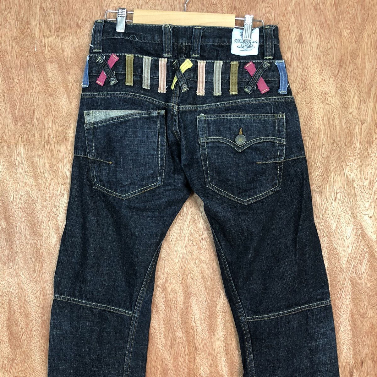 Japanese Brand Double Waist Dominate Handcrafted Dark Blue Jeans #c614DL Size US 29 - 9 Thumbnail
