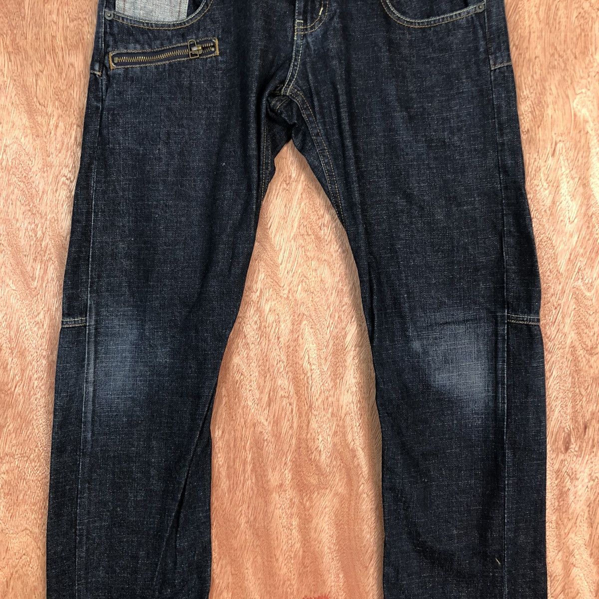 Japanese Brand Double Waist Dominate Handcrafted Dark Blue Jeans #c614DL Size US 29 - 4 Thumbnail