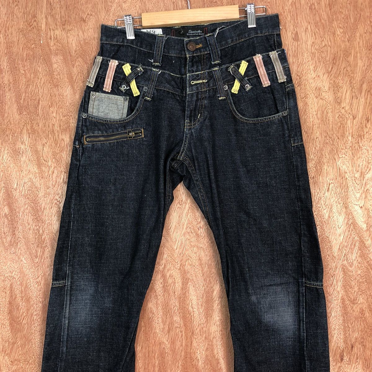 Japanese Brand Double Waist Dominate Handcrafted Dark Blue Jeans #c614DL Size US 29 - 2 Thumbnail
