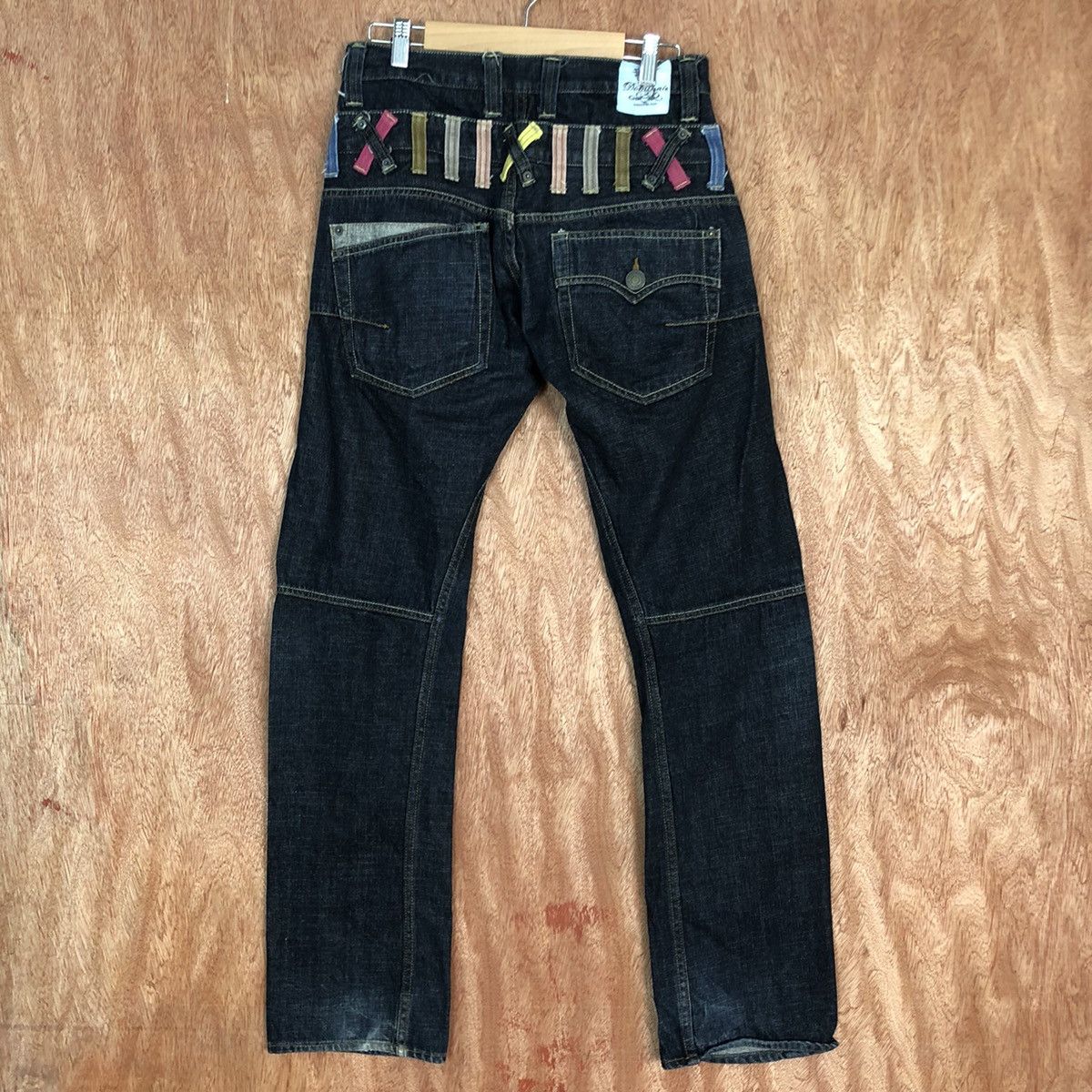 Japanese Brand Double Waist Dominate Handcrafted Dark Blue Jeans #c614DL Size US 29 - 8 Thumbnail