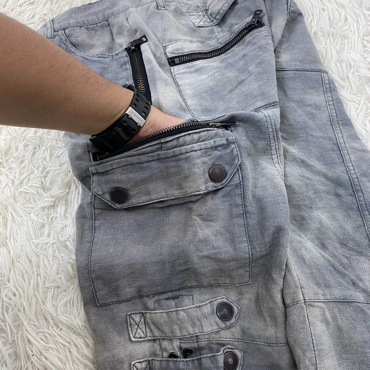 Japanese Brand Tactical Multipocket Denim Cargo Short Pants Size US 44 / EU 60 - 12 Thumbnail