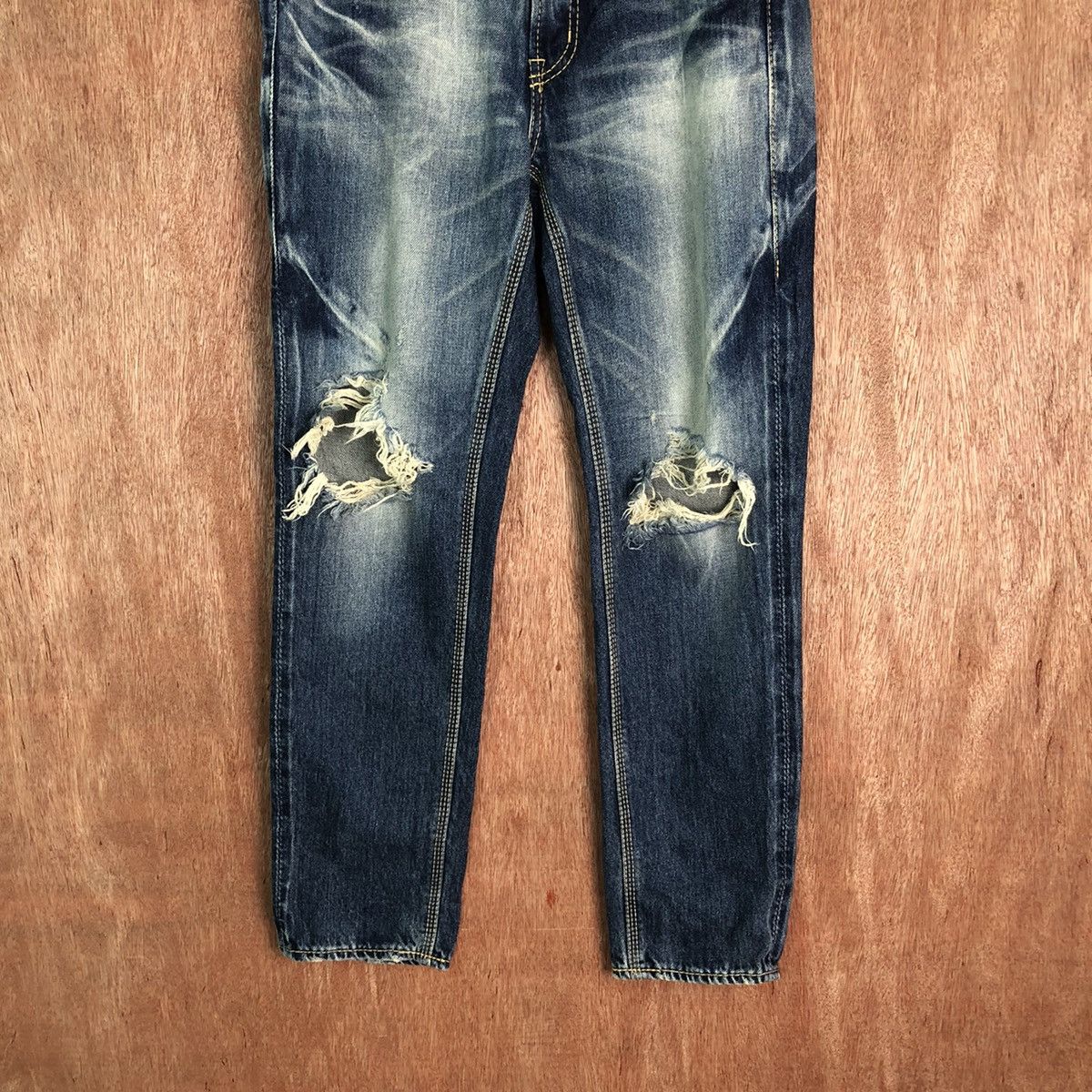 Edition Japan Redeo Crows Blue made in japan Distressed Denim #6353 Size US 29 - 3 Thumbnail