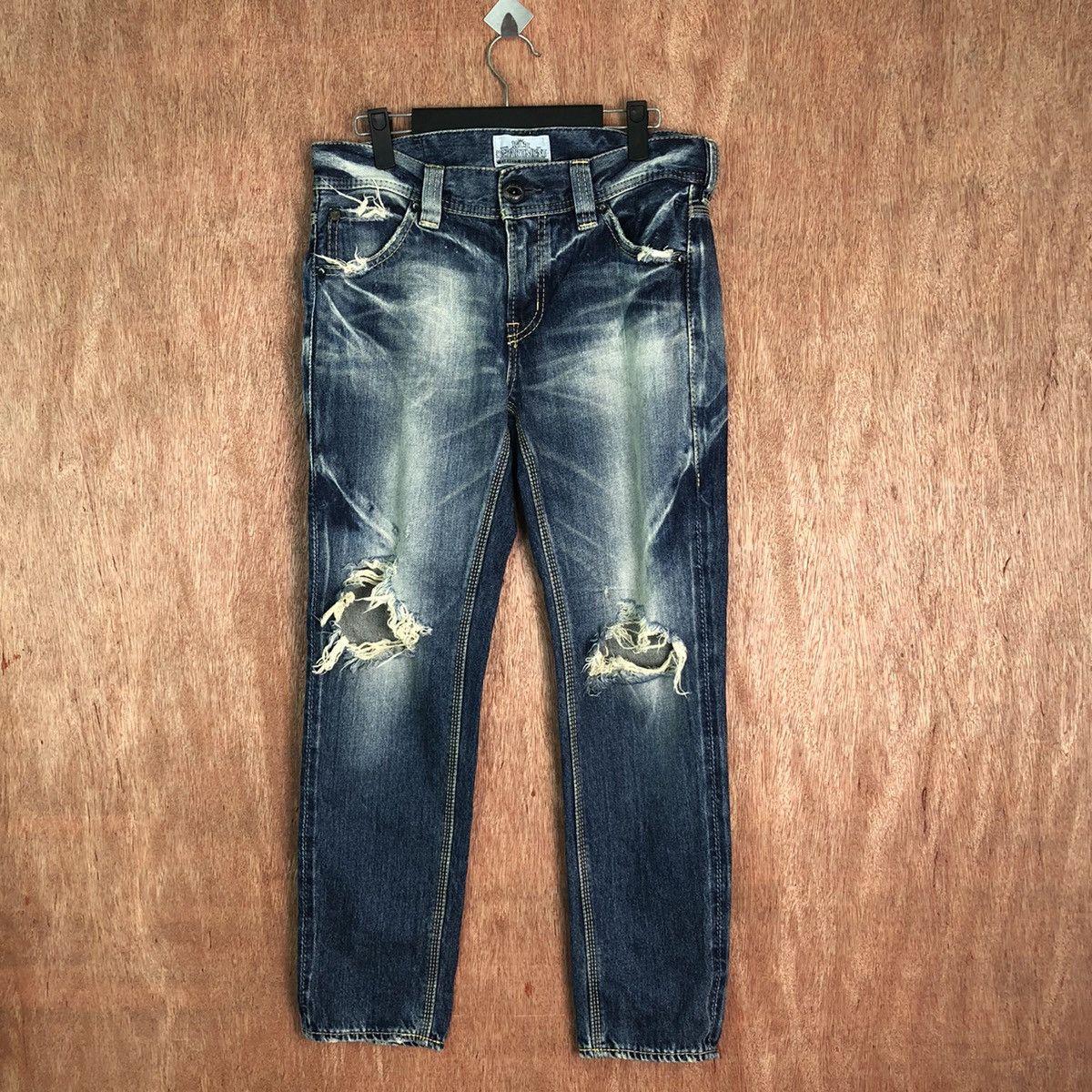 Edition Japan Redeo Crows Blue made in japan Distressed Denim #6353 Size US 29 - 1 Thumbnail