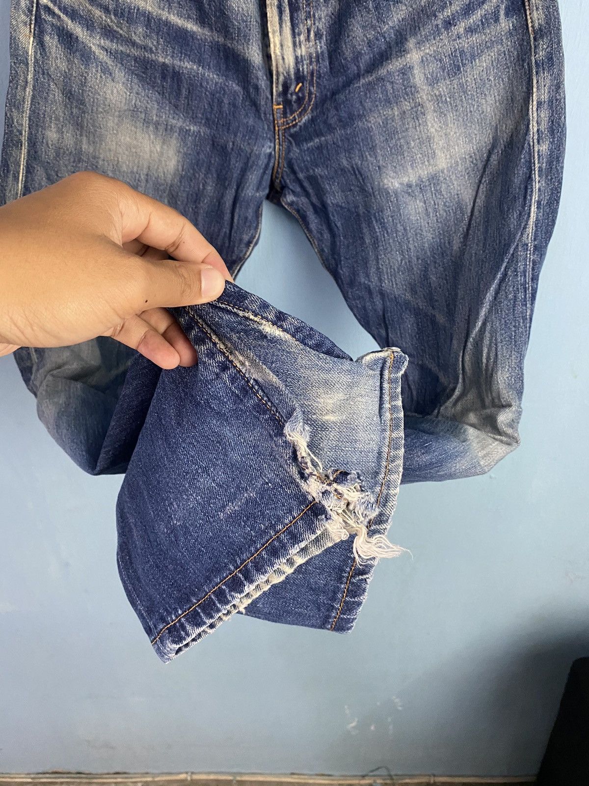 Levi's × Levi's Vintage Clothing × Vintage Levis 505 Distress Denim Jeans Size US 33 - 5 Thumbnail