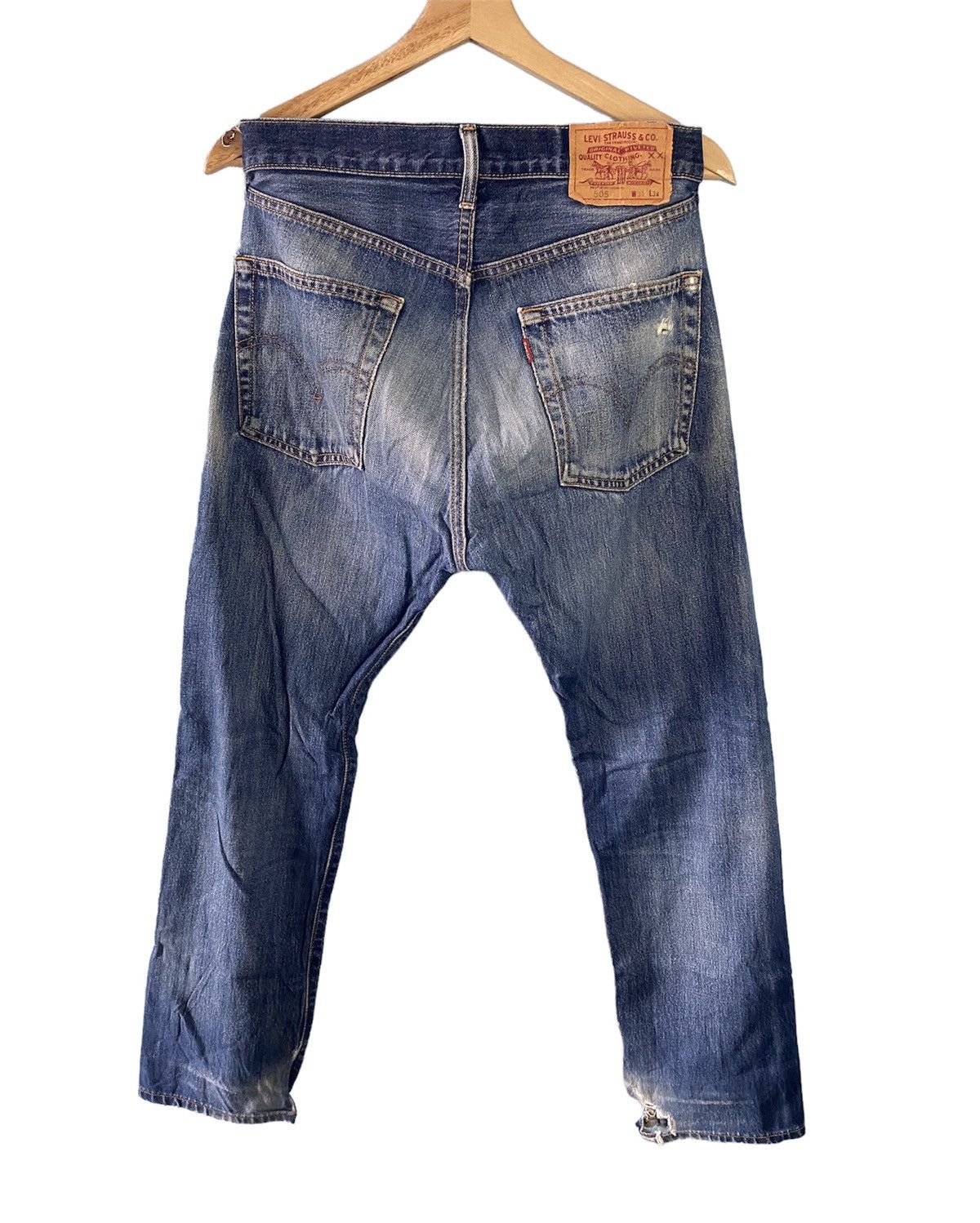 Levi's × Levi's Vintage Clothing × Vintage Levis 505 Distress Denim Jeans Size US 33 - 2 Thumbnail