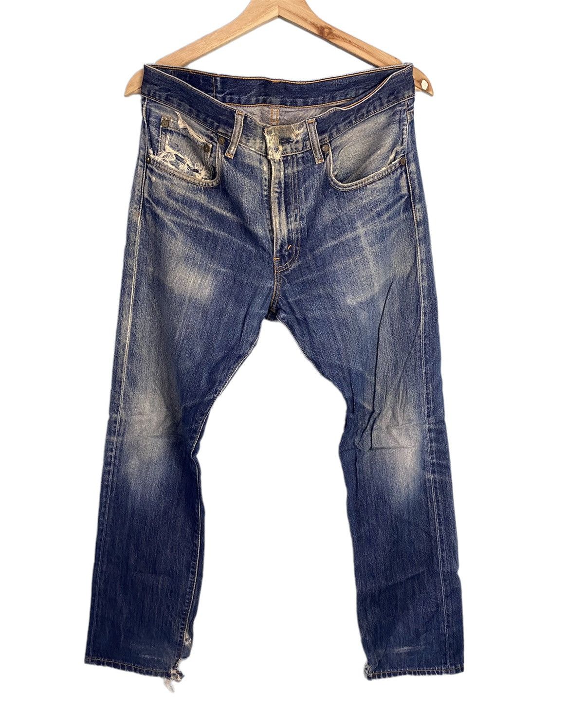 Levi's × Levi's Vintage Clothing × Vintage Levis 505 Distress Denim Jeans Size US 33 - 1 Thumbnail