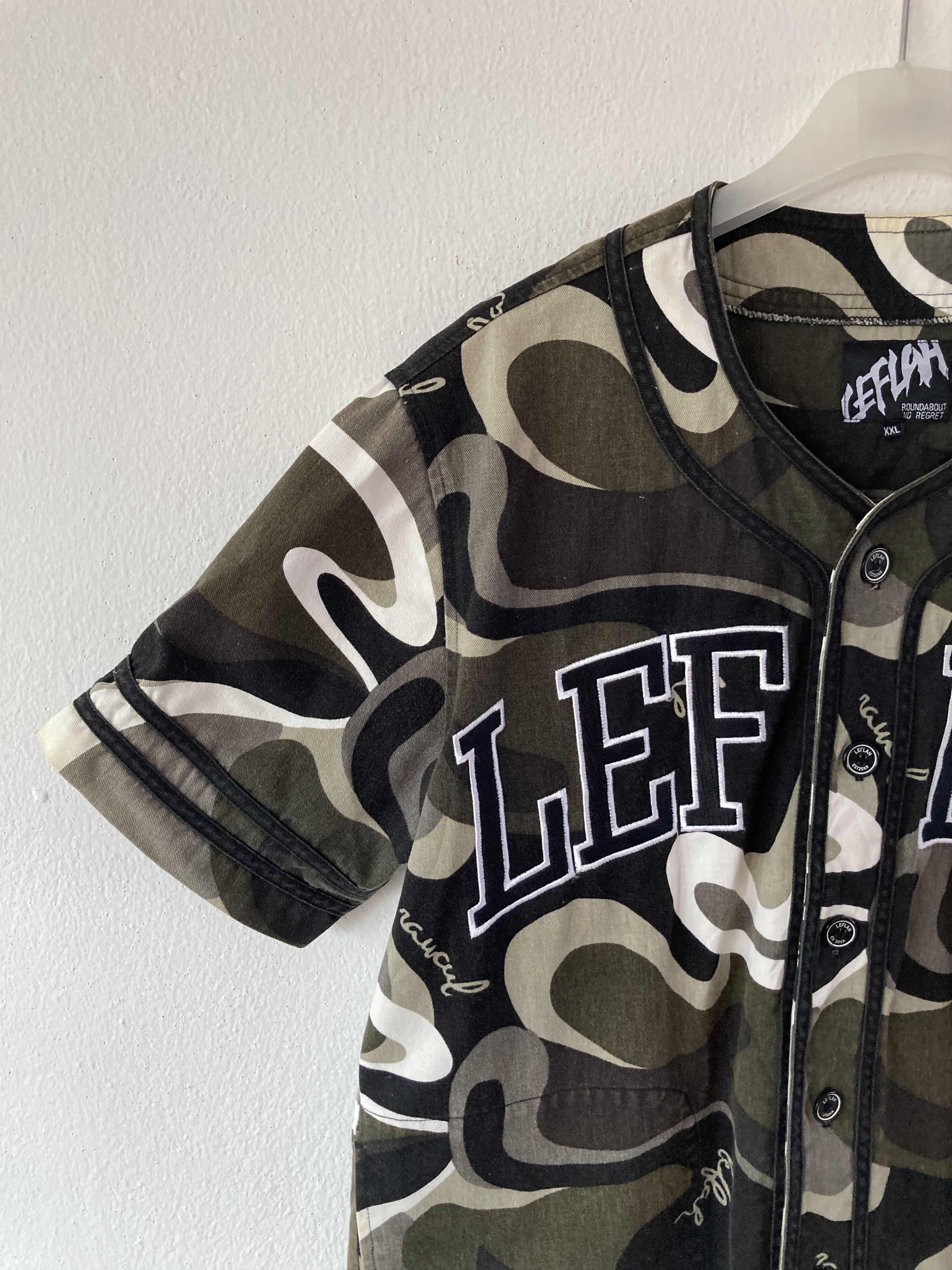 Japanese Brand 🔥LASTPRICE🔥Japanese Leflah ROUNDABOUT NO REGRET Camo Shirt Size US XXL / EU 58 / 5 - 3 Thumbnail