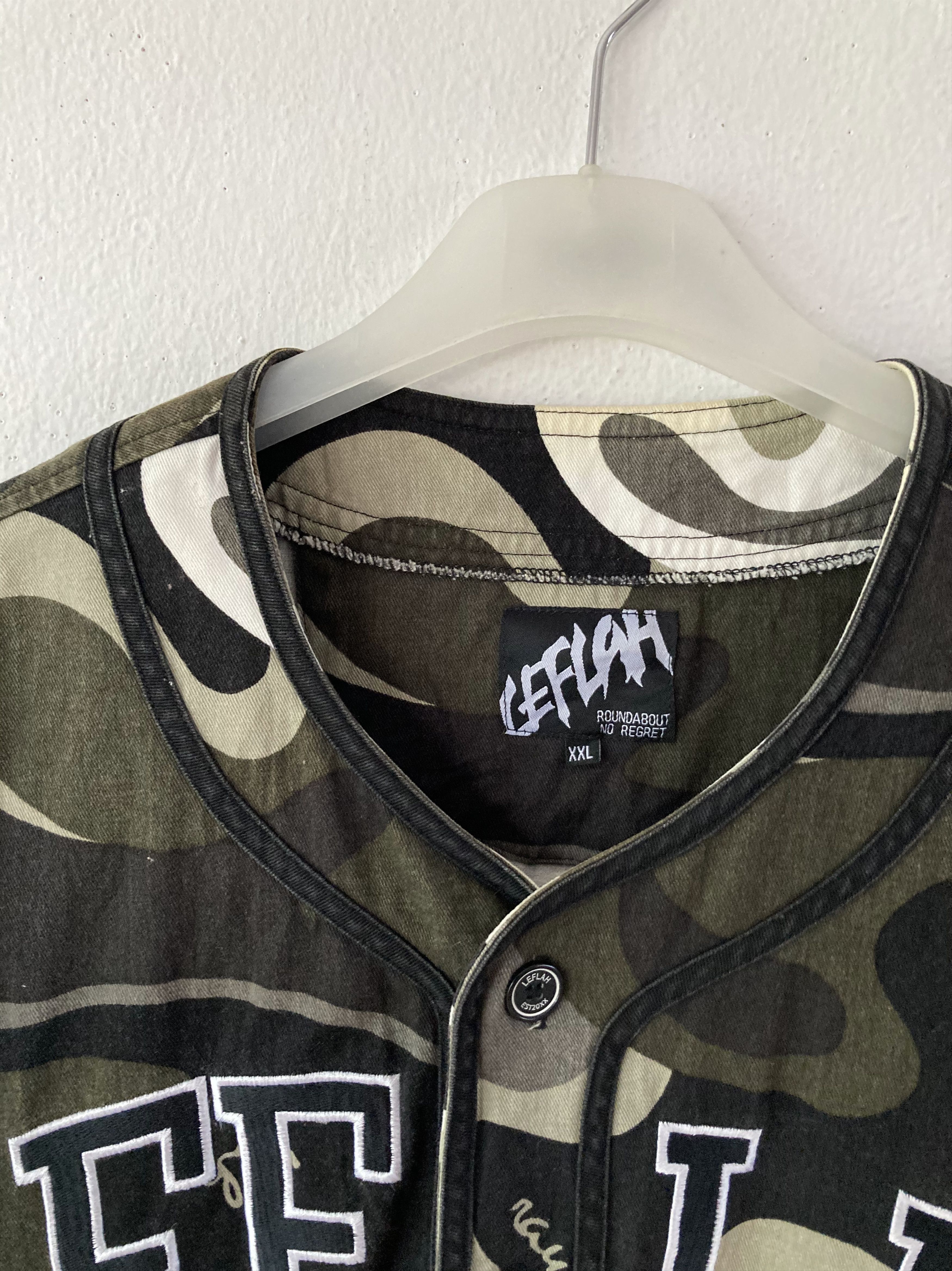 Japanese Brand 🔥LASTPRICE🔥Japanese Leflah ROUNDABOUT NO REGRET Camo Shirt Size US XXL / EU 58 / 5 - 4 Thumbnail