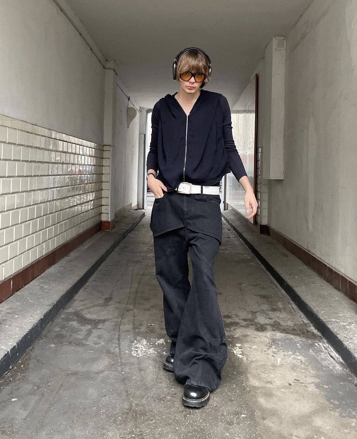 パンツ NICOLAS LEE ONYX WAXED SKIRT DENIM PANTS onyx skirt denim by nicolas lee
