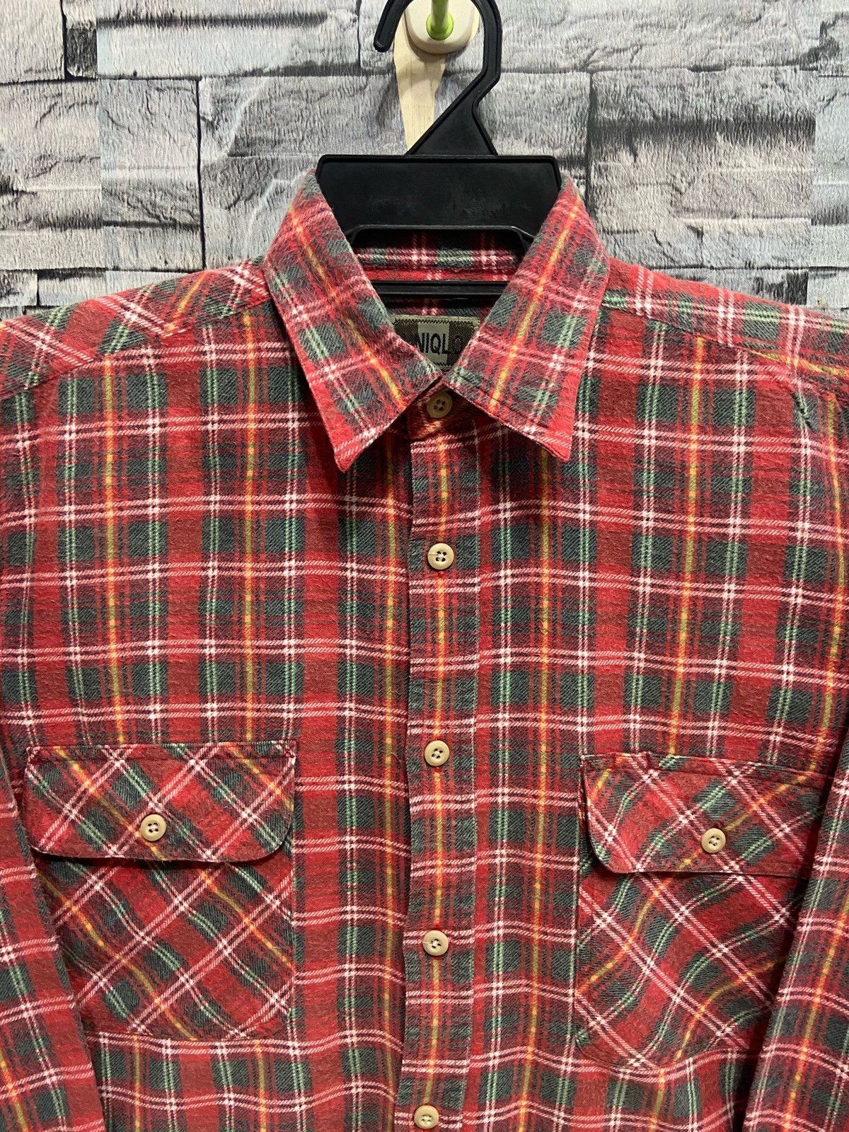 Japanese Brand Vintage Flannel Uniqlo S fit M double pocket plaid design Size US M / EU 48-50 / 2 - 2 Thumbnail