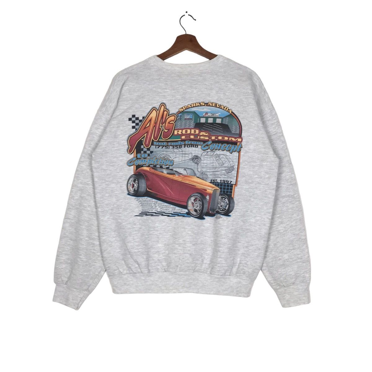 Hanes × Vintage Vintage Al’s Rod & Custom Sparks Nevada Sweatshirt Big Logo Size US M / EU 48-50 / 2 - 1 Thumbnail