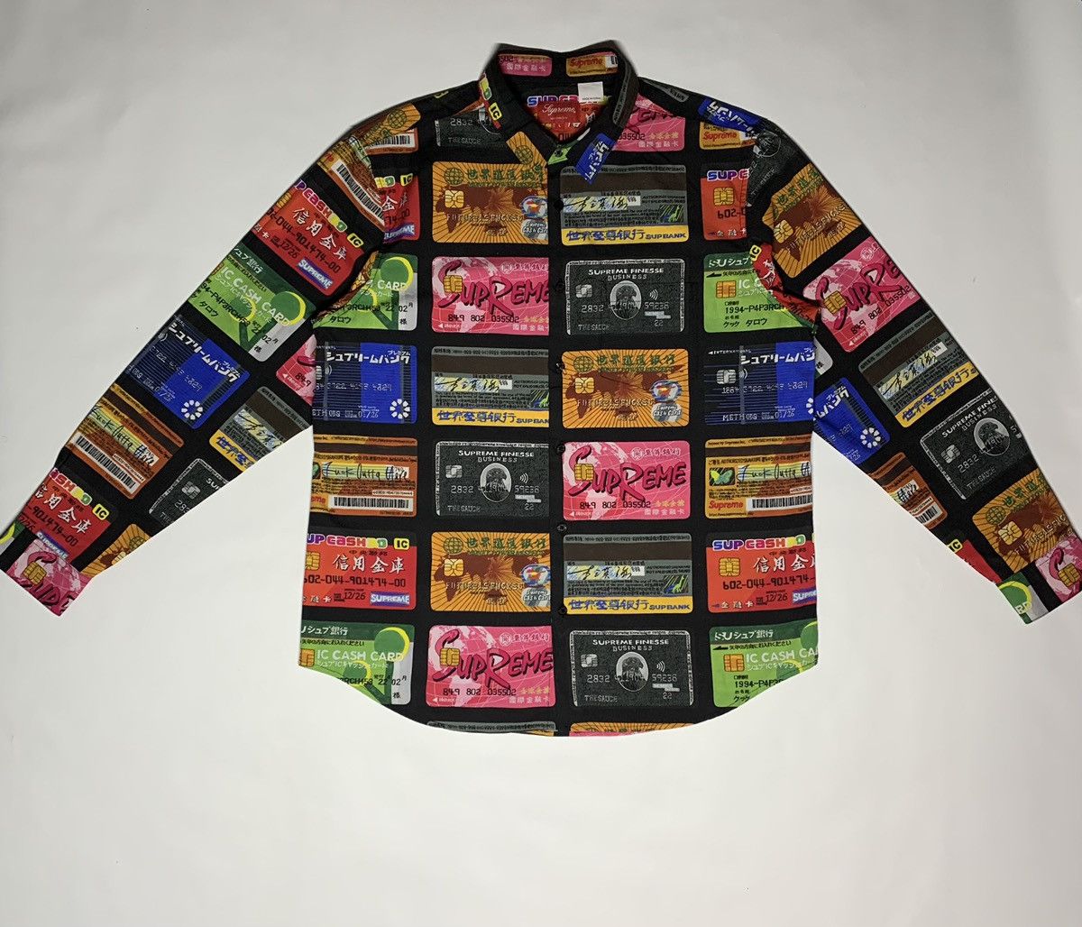 美品】Supreme(シュプリーム)総柄CreditCards Shirt/Lhmmhitem