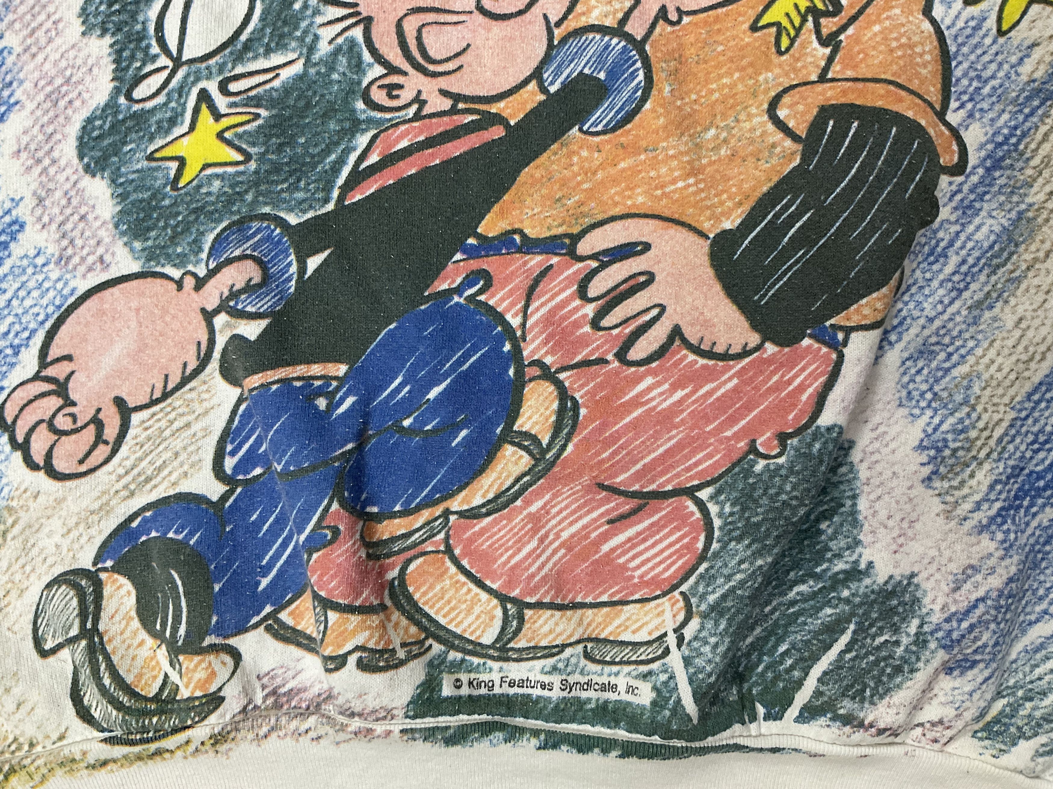 Cartoon Network Vintage 90s Popeye Punch Bluto All Over Print Sweatshirt Size US L / EU 52-54 / 3 - 5 Thumbnail