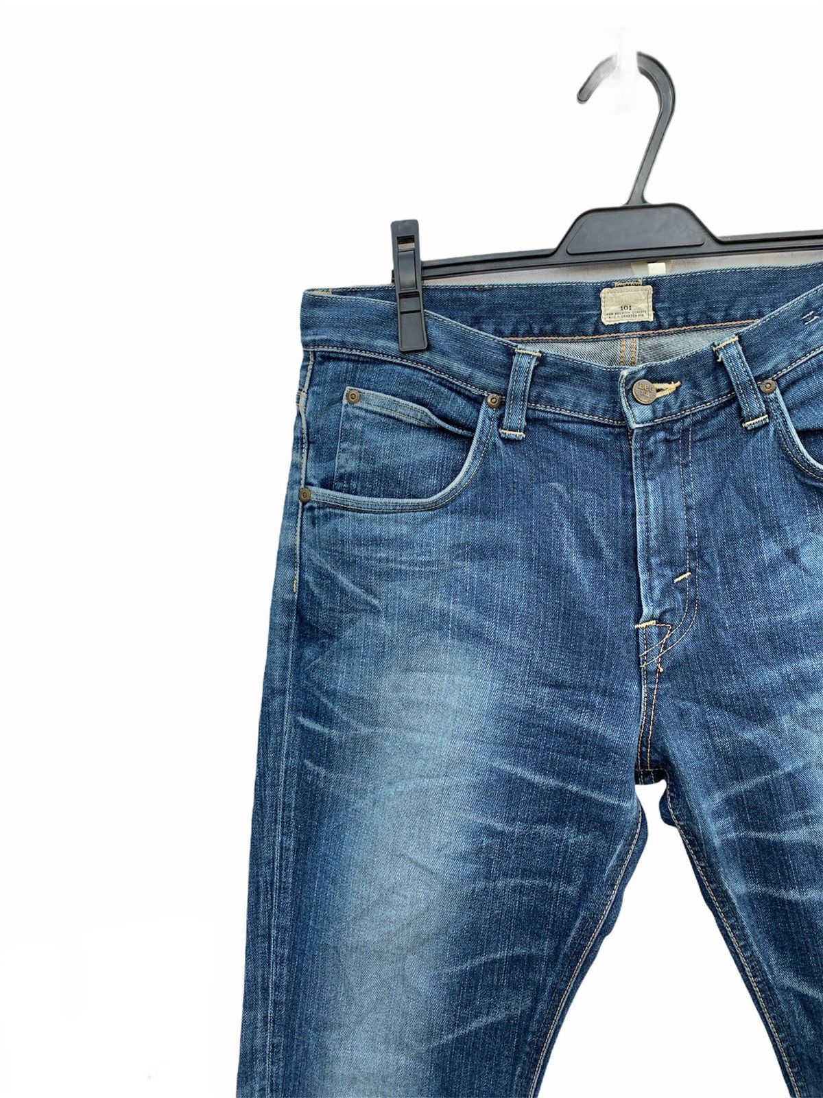 Lee × Vintage Vintage Lee 101 Aging Faded Wash Denim Size US 34 / EU 50 - 5 Thumbnail