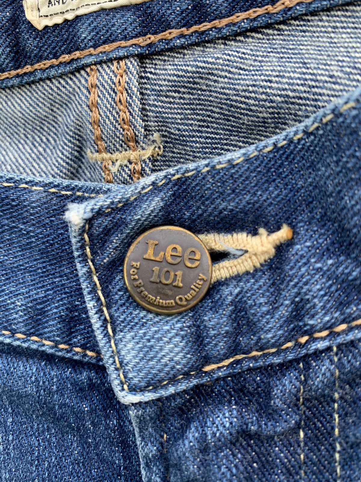 Lee × Vintage Vintage Lee 101 Aging Faded Wash Denim Size US 34 / EU 50 - 20 Thumbnail