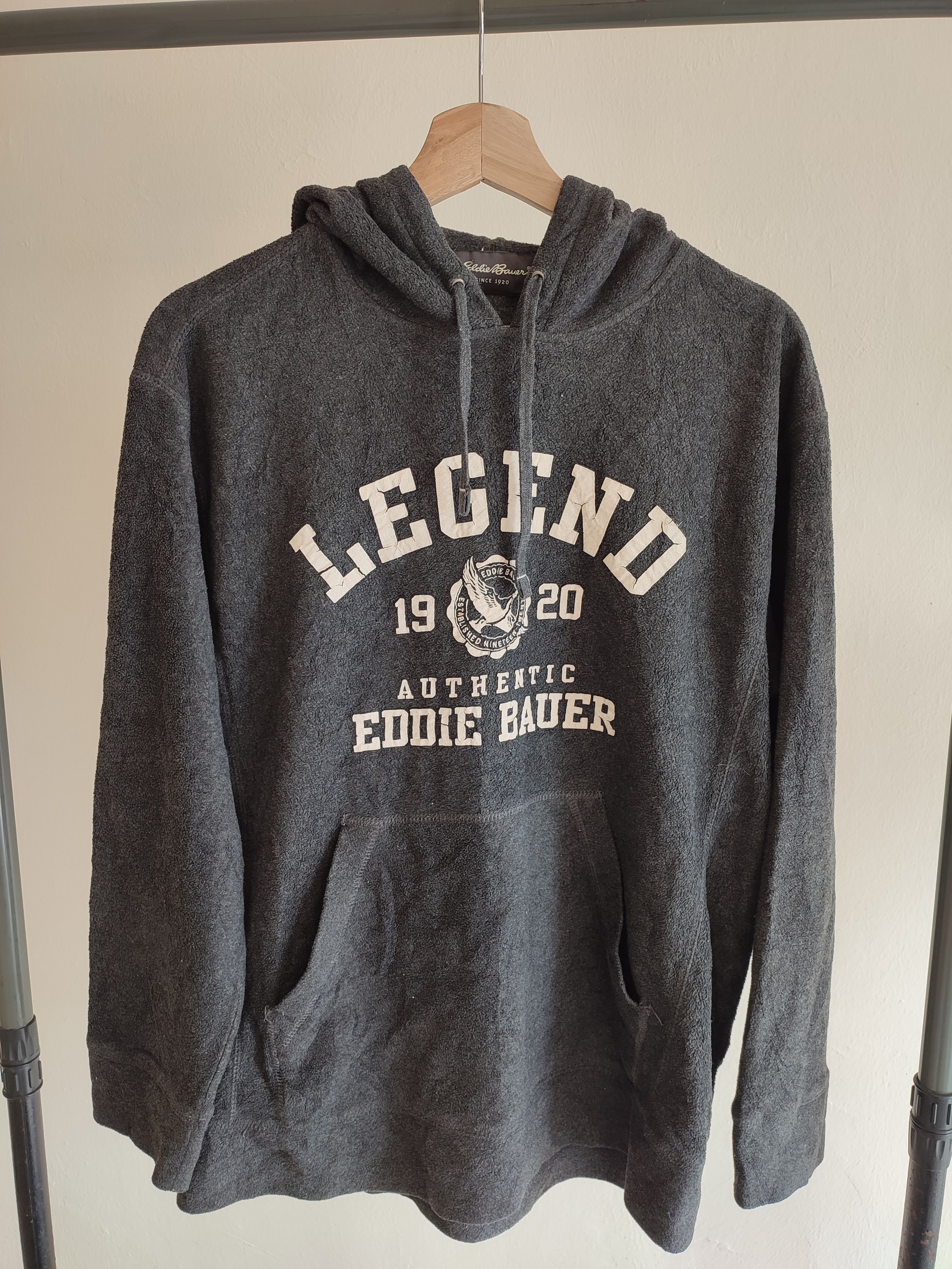 image of Archival Clothing x Eddie Bauer Legend Eddie Bauer Hoodie in Grey, Men's (Size Medium)