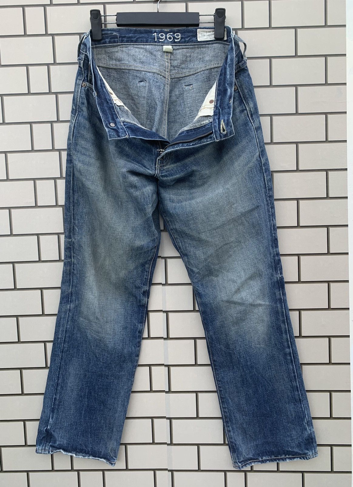Gap × Vintage Vintage GAP Regular Fit Straighy Distressed Denim Size US 33 - 21 Thumbnail