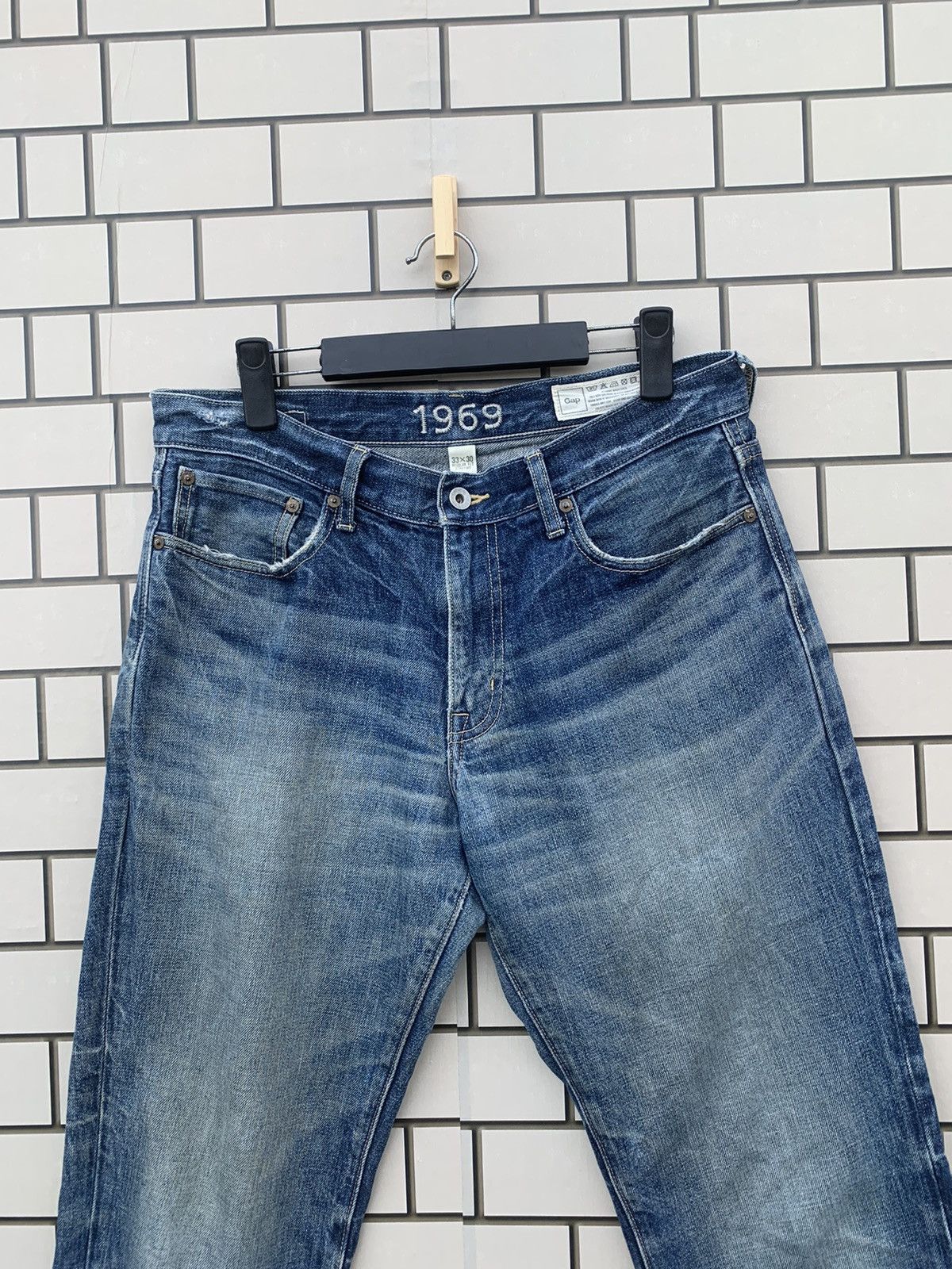 Gap × Vintage Vintage GAP Regular Fit Straighy Distressed Denim Size US 33 - 3 Thumbnail