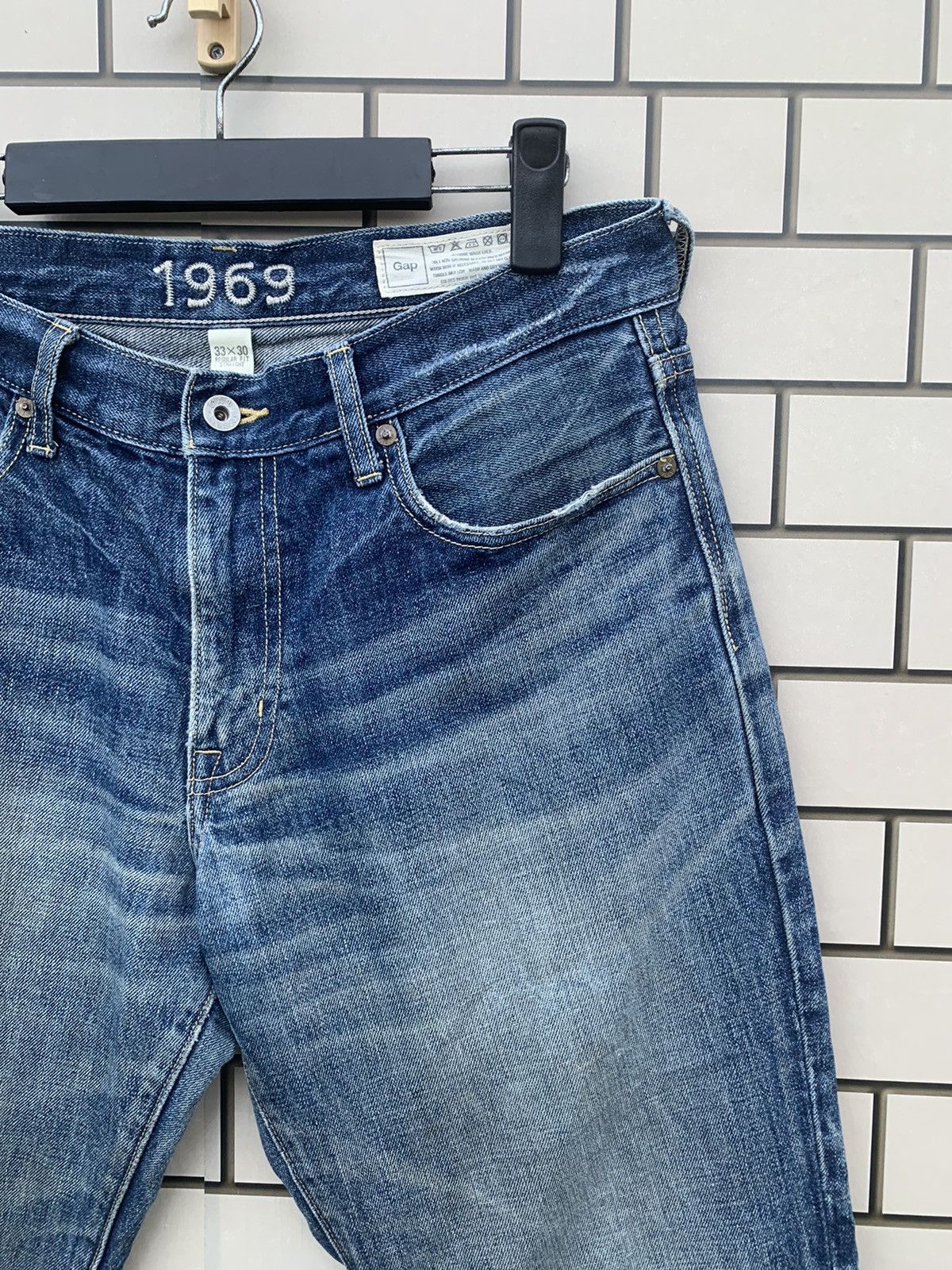 Gap × Vintage Vintage GAP Regular Fit Straighy Distressed Denim Size US 33 - 5 Thumbnail