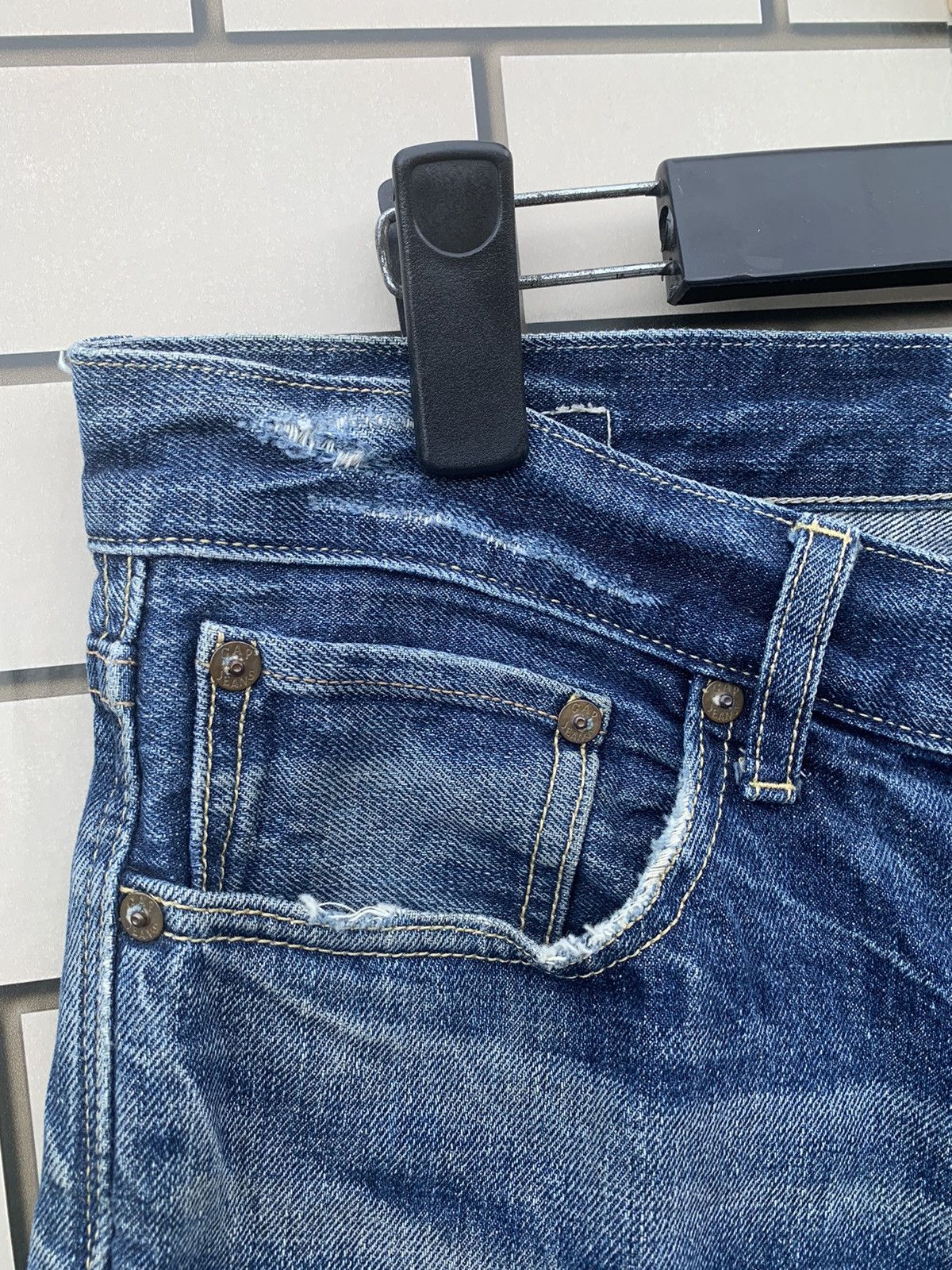Gap × Vintage Vintage GAP Regular Fit Straighy Distressed Denim Size US 33 - 6 Thumbnail