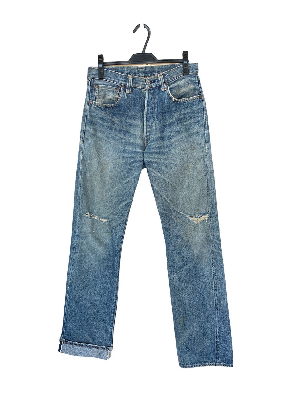 Levi's Vintage Levis 501XX Big E Selvedge Distressed Denim Size US 30 / EU 46 - 1 Thumbnail